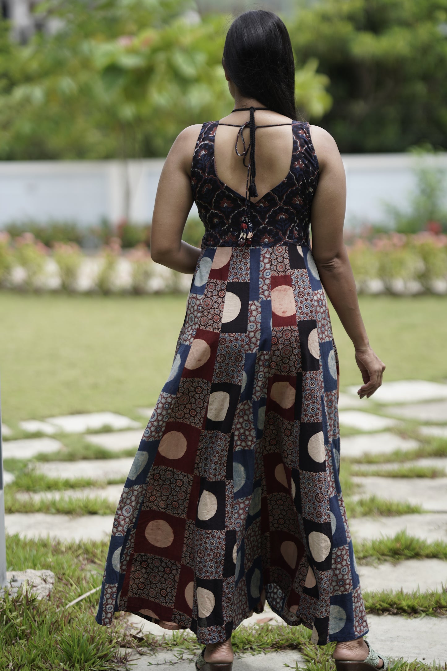 Ajrakh kali dress