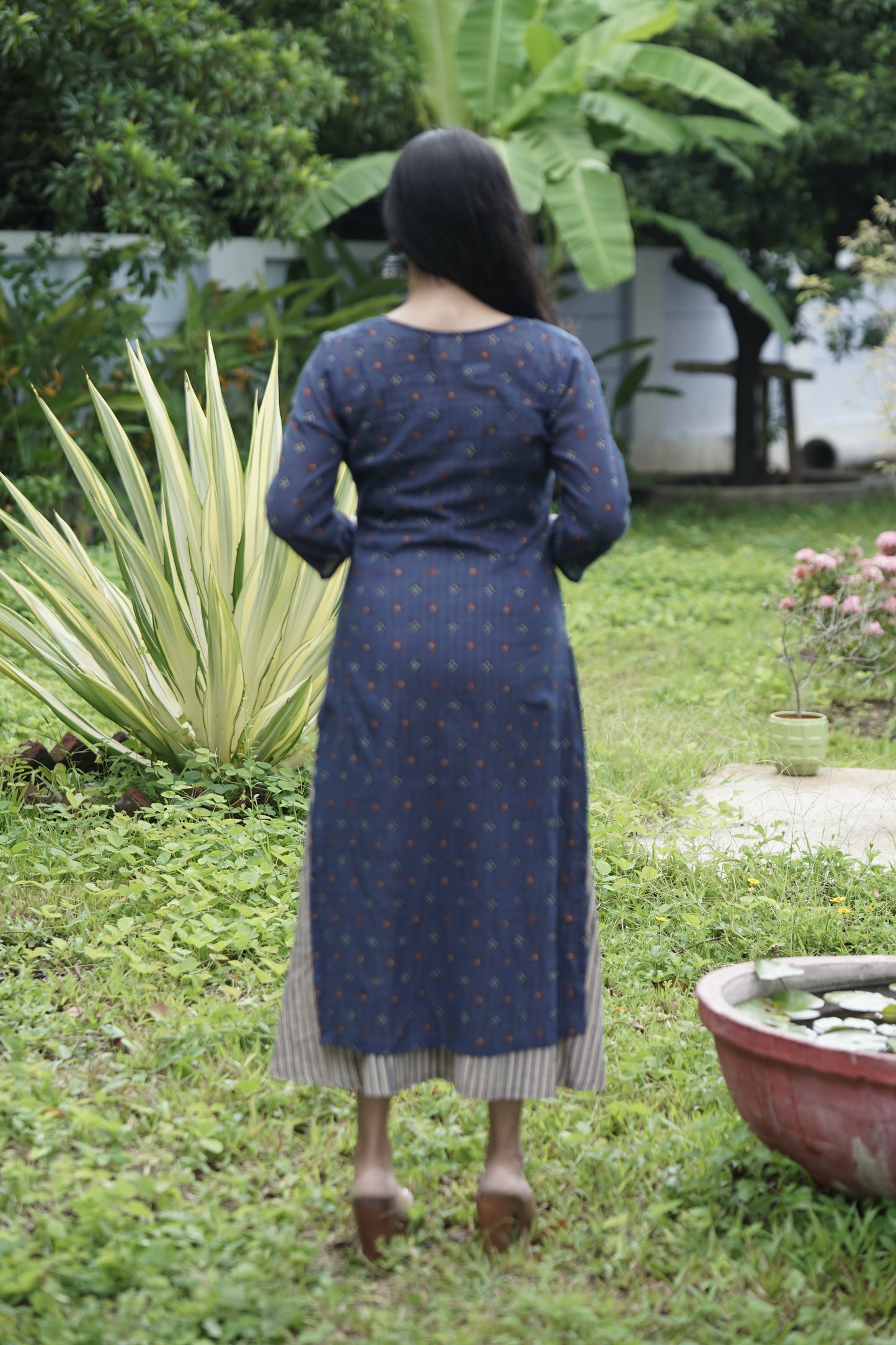 Deep V Layer Kurta With Underdress.