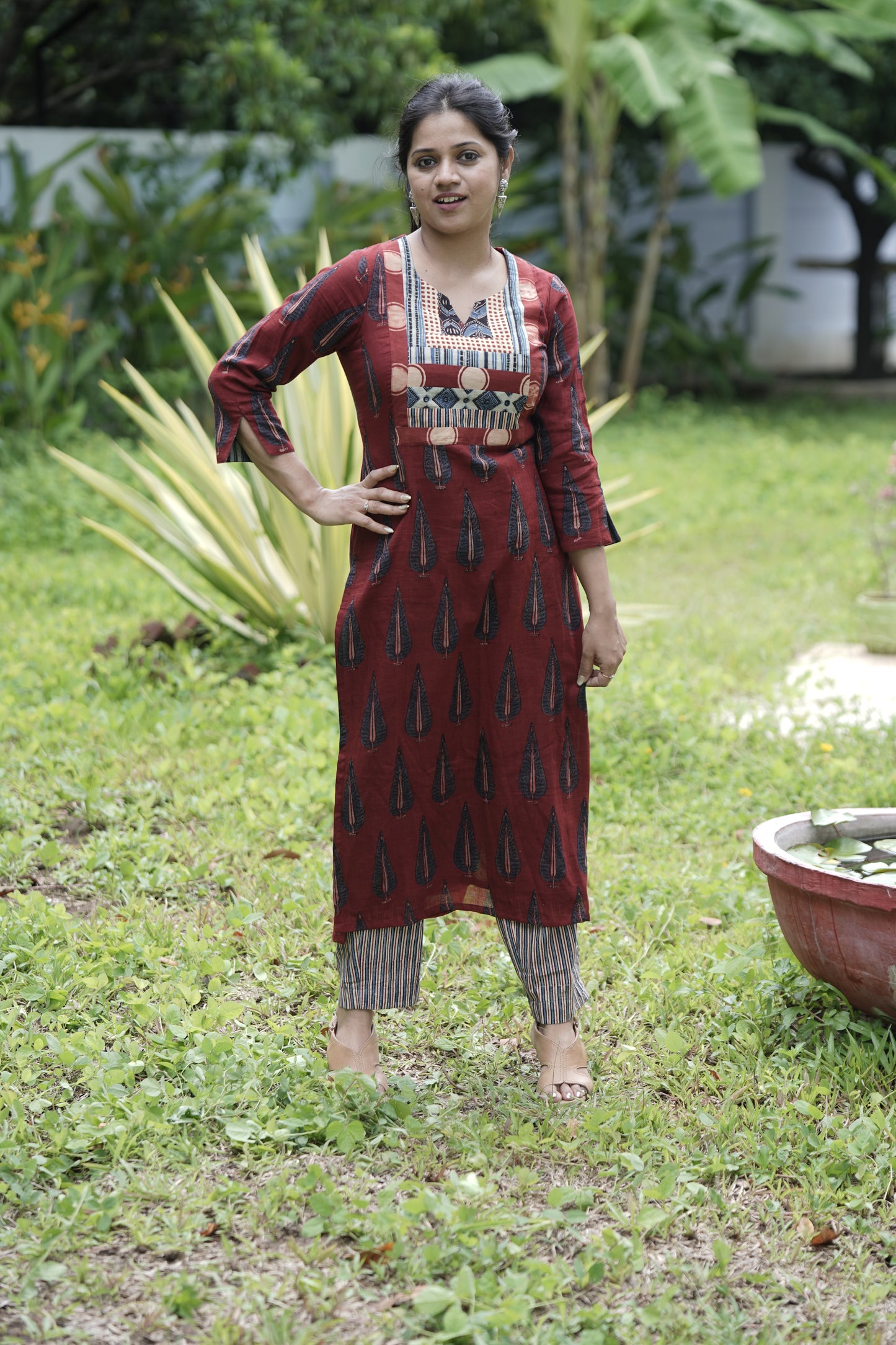 Long Straight Fit Kurta with Patch work