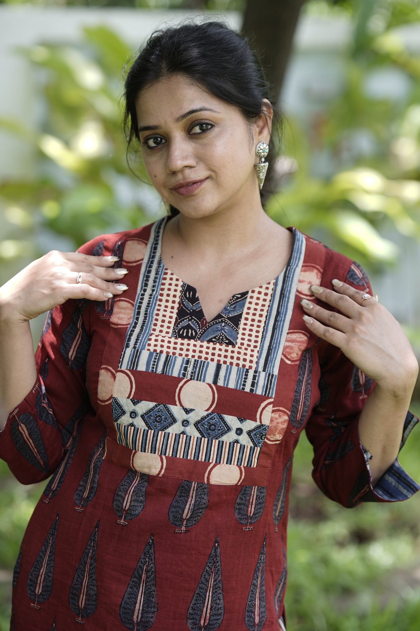 Long Straight Fit Kurta with Patch work