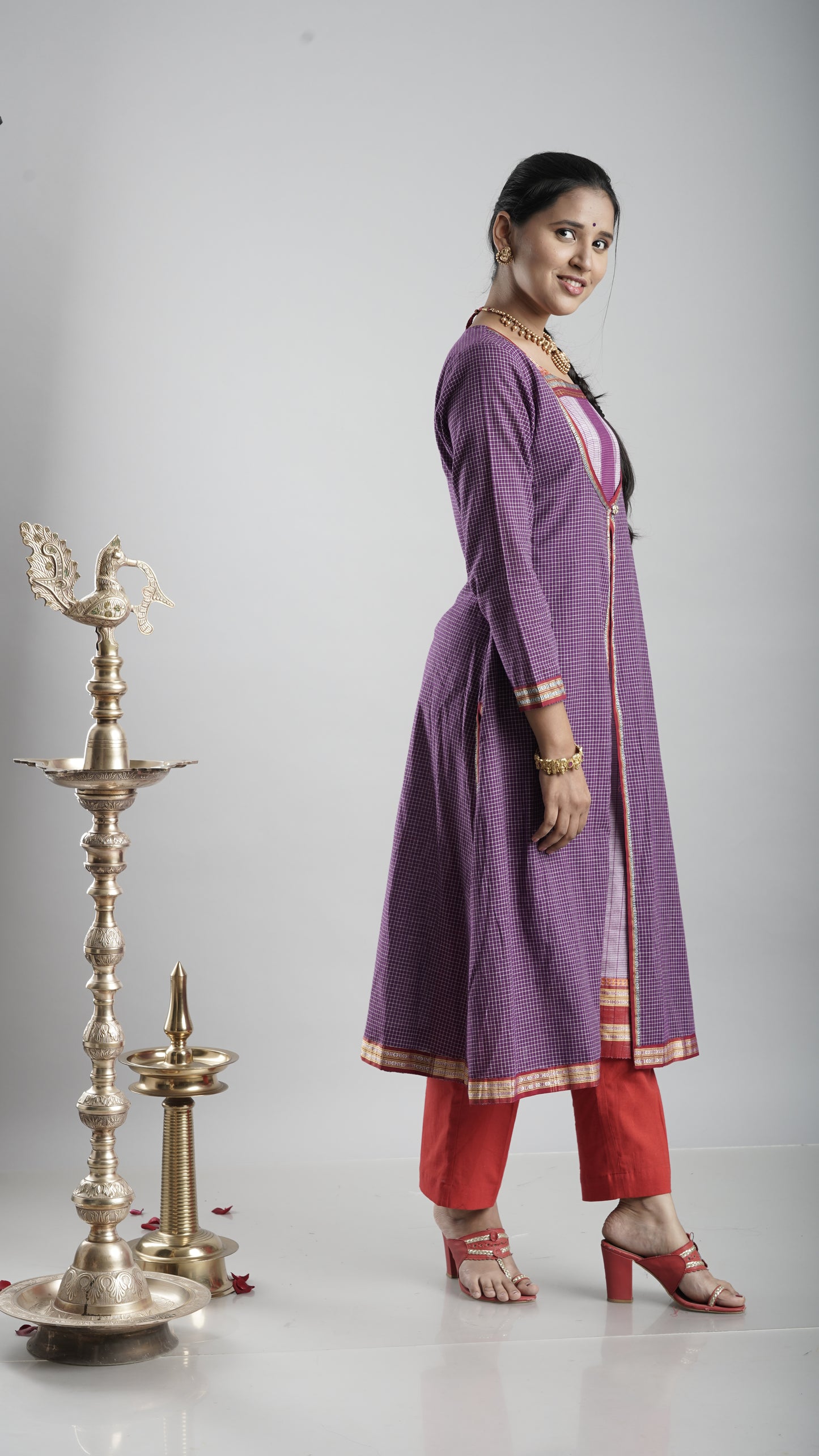 Ethnic Jacket Style Kurta - Purple