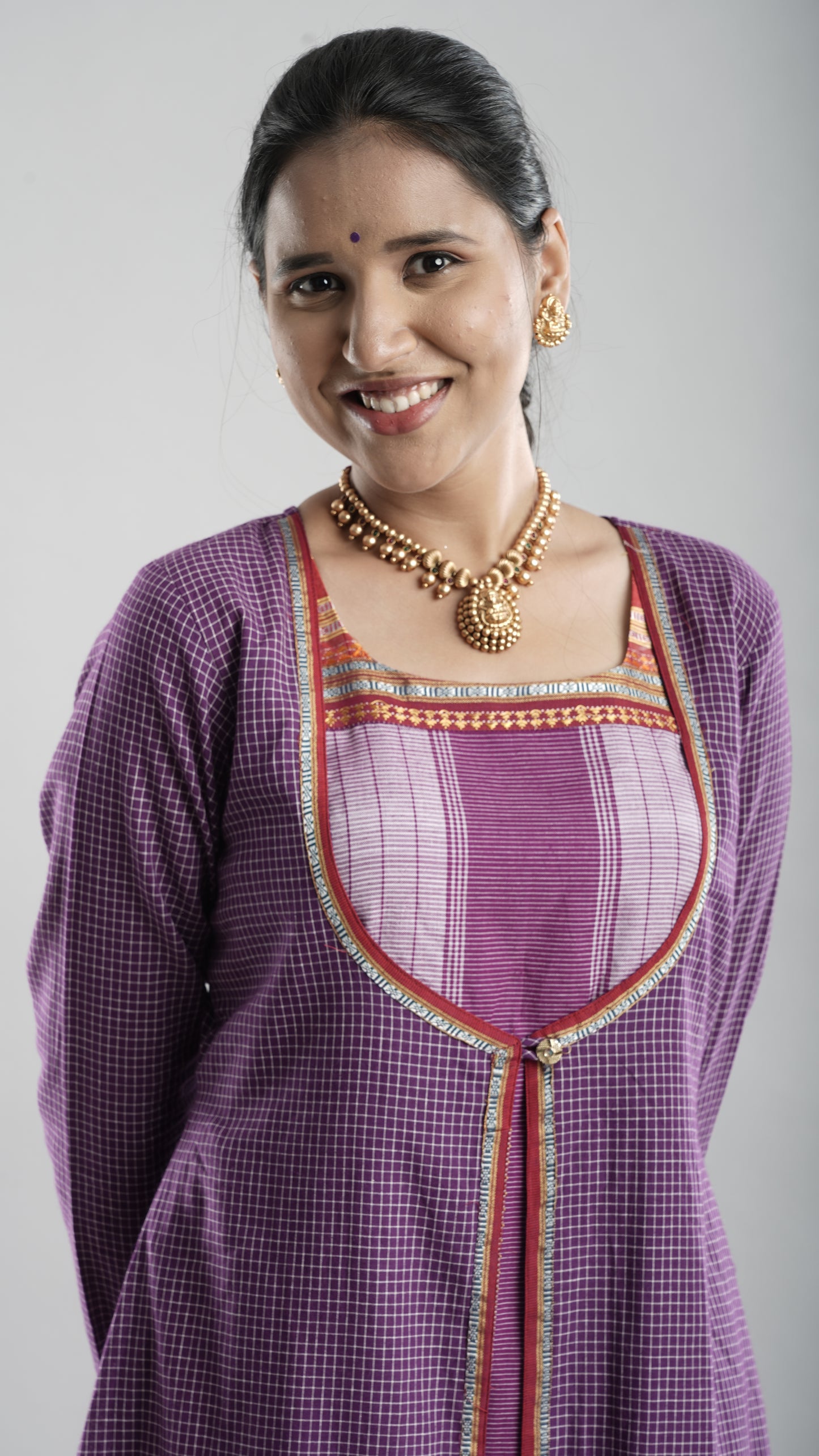 Ethnic Jacket Style Kurta - Purple
