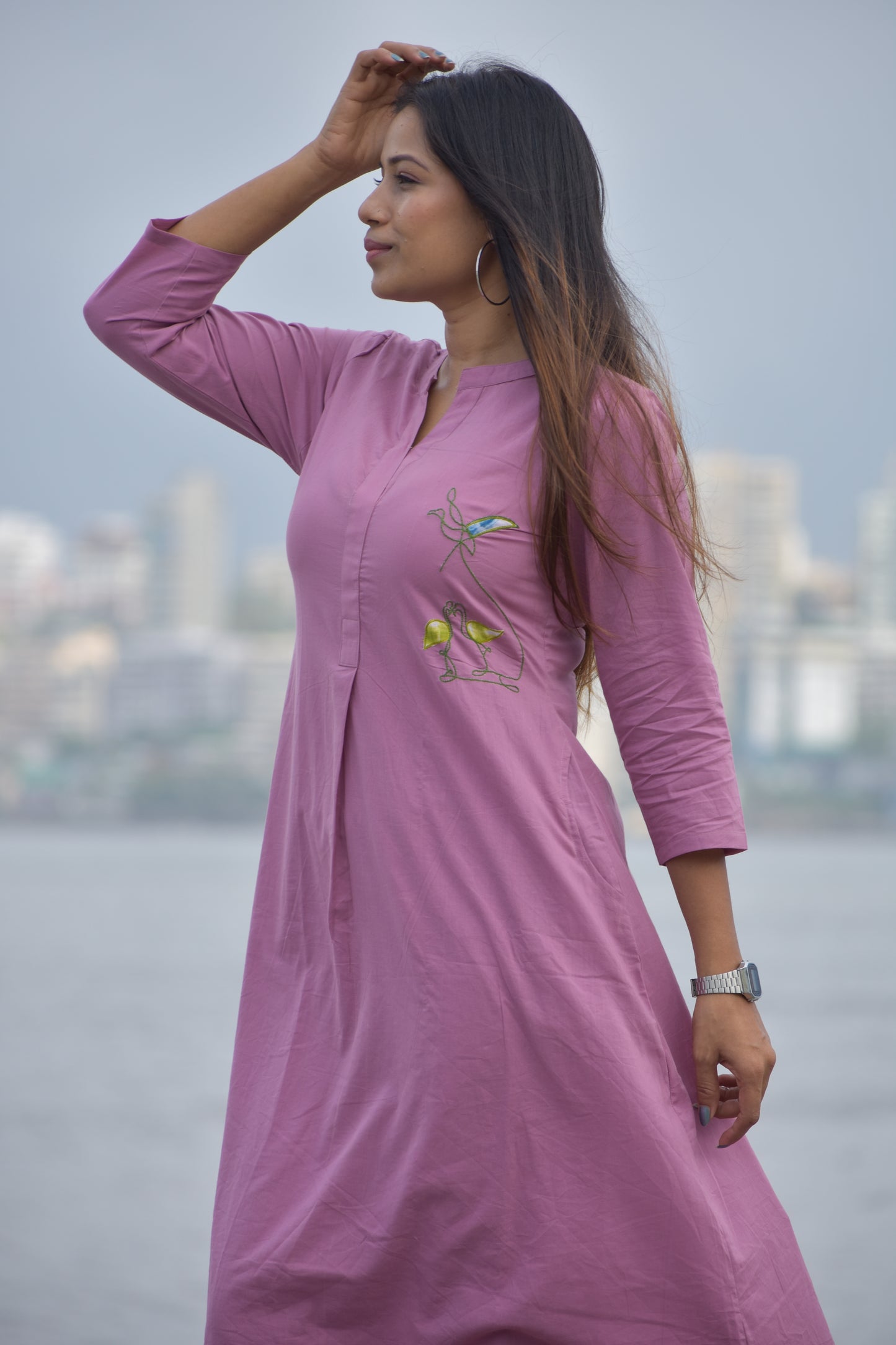 Flying Flamingo on Pocket Co-ord set - purple