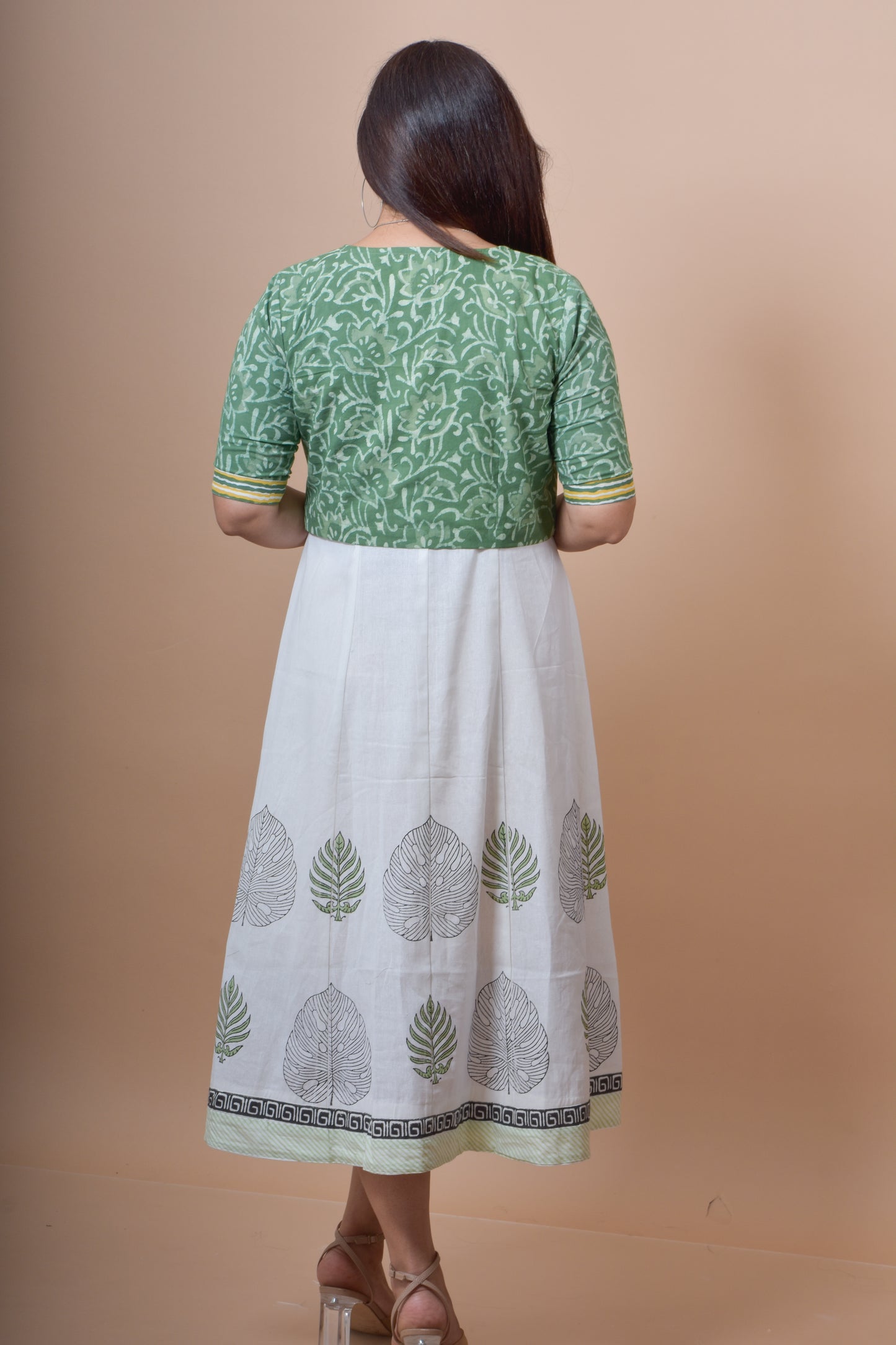 Singlet Dress WIth Hand-block Printed Cotton (Jacket)