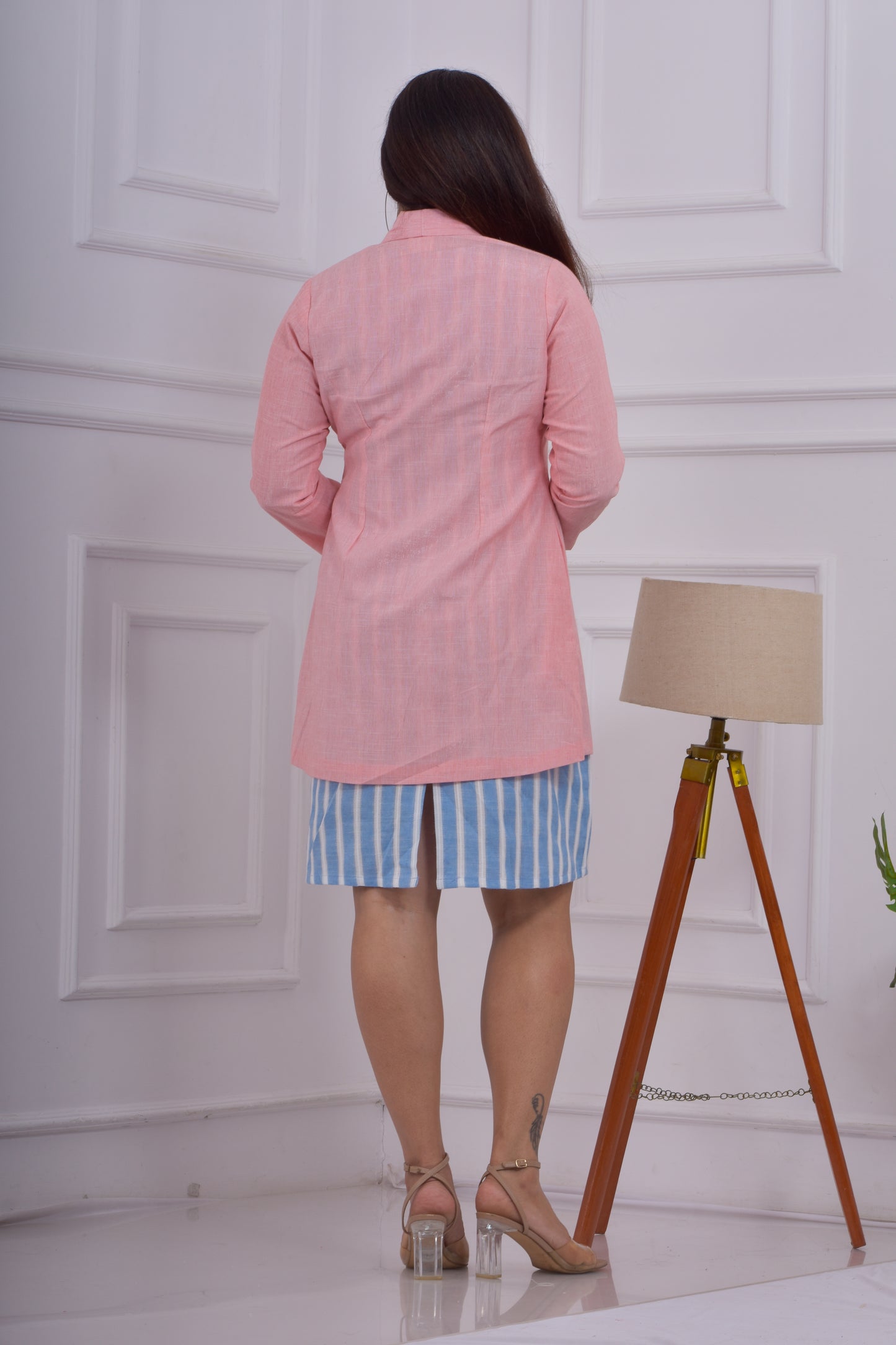 Blazer Jacket with Shift Dress - Pink