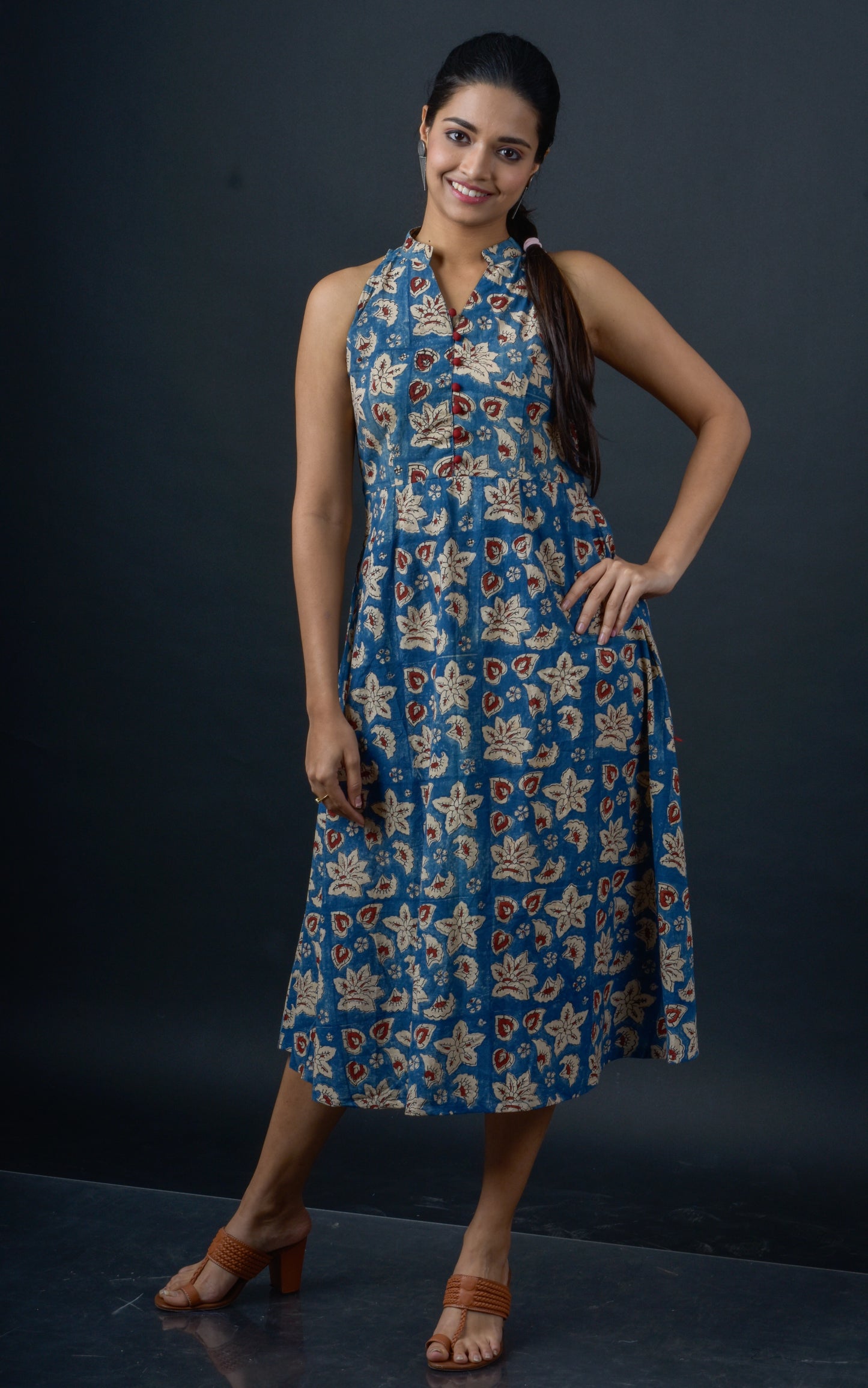Ajrakh Halter Neck Dress