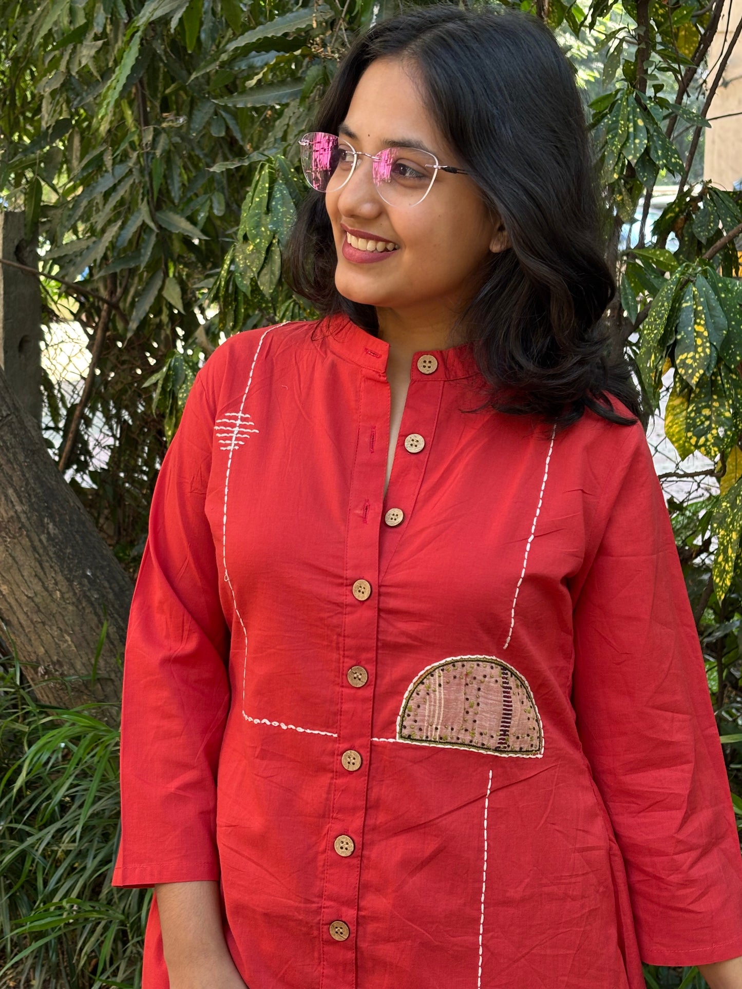 Hand Embroidered Cotton Co-ord Set