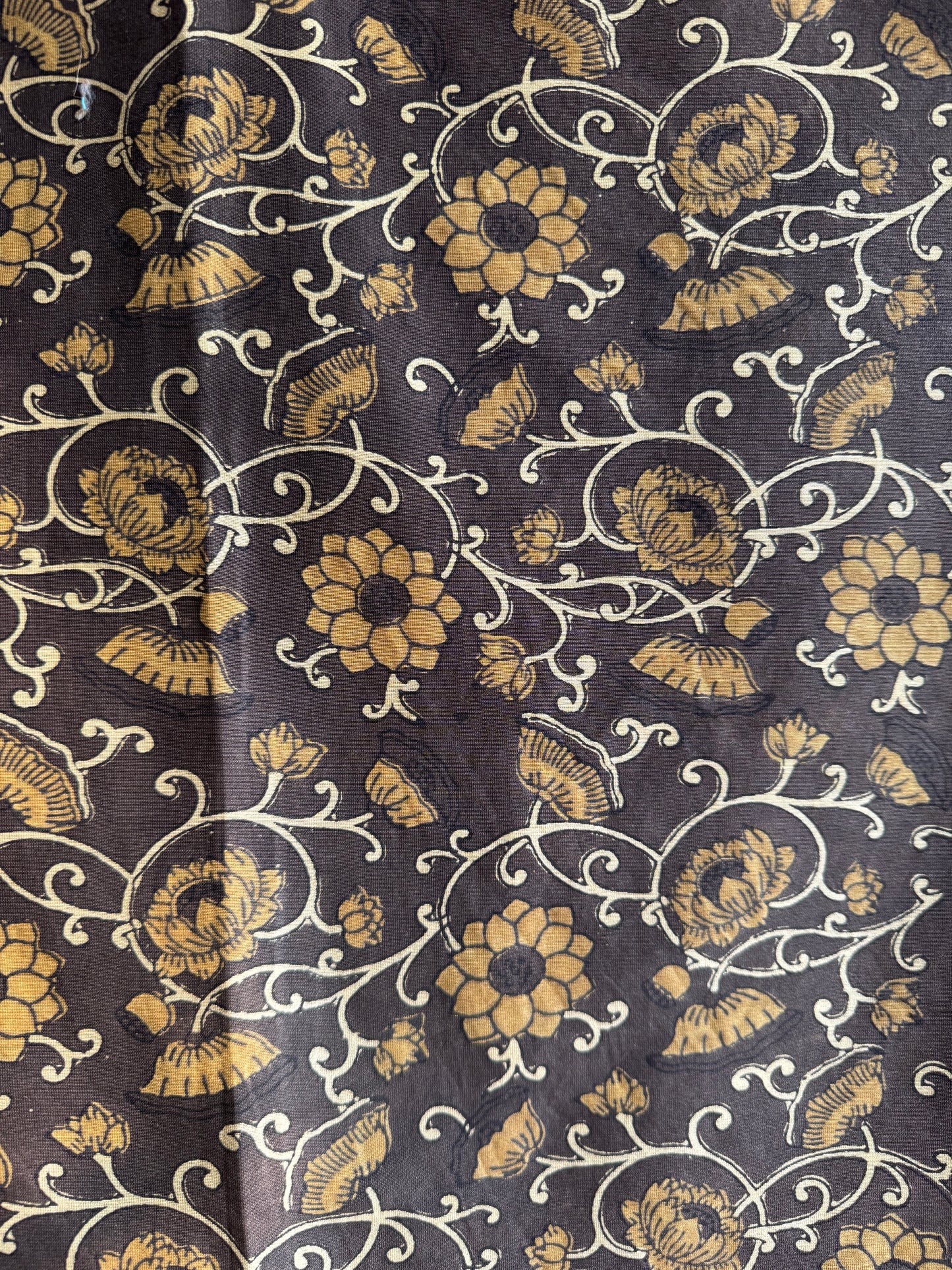 Brown Ajrakh Floral Chanderi stole