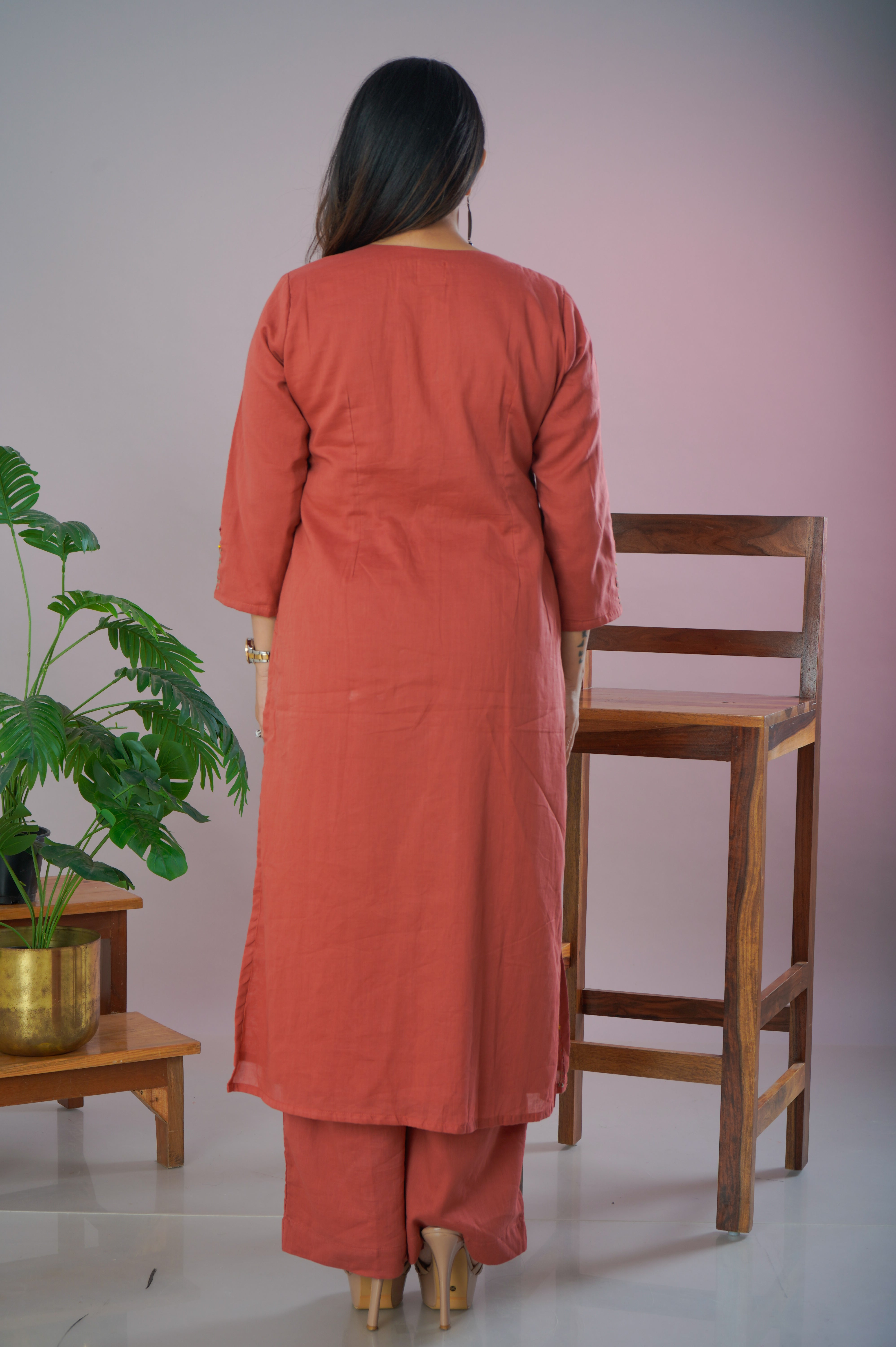 Mulmul Double Layered Pleated Cord Set