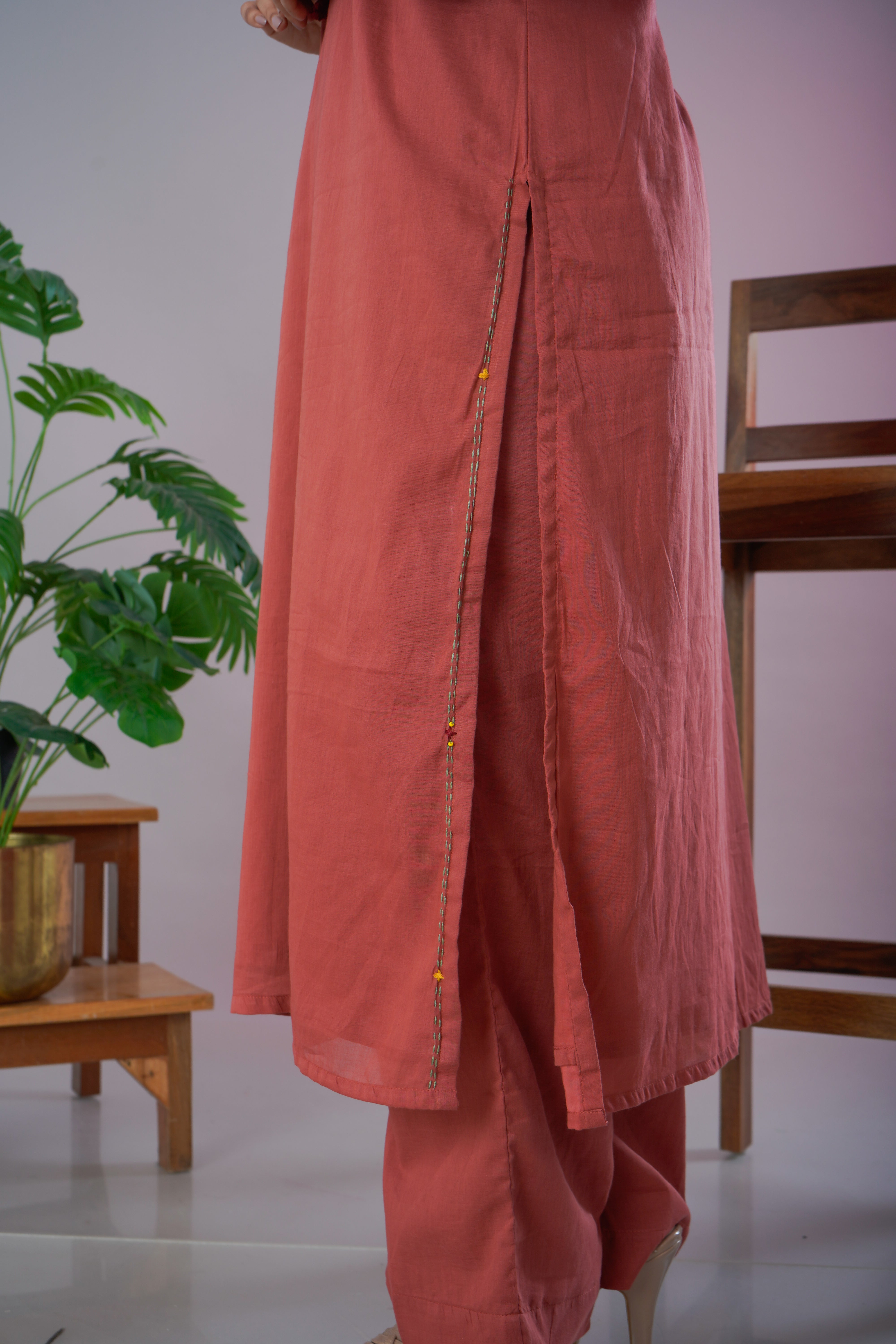 Mulmul Double Layered Pleated Cord Set
