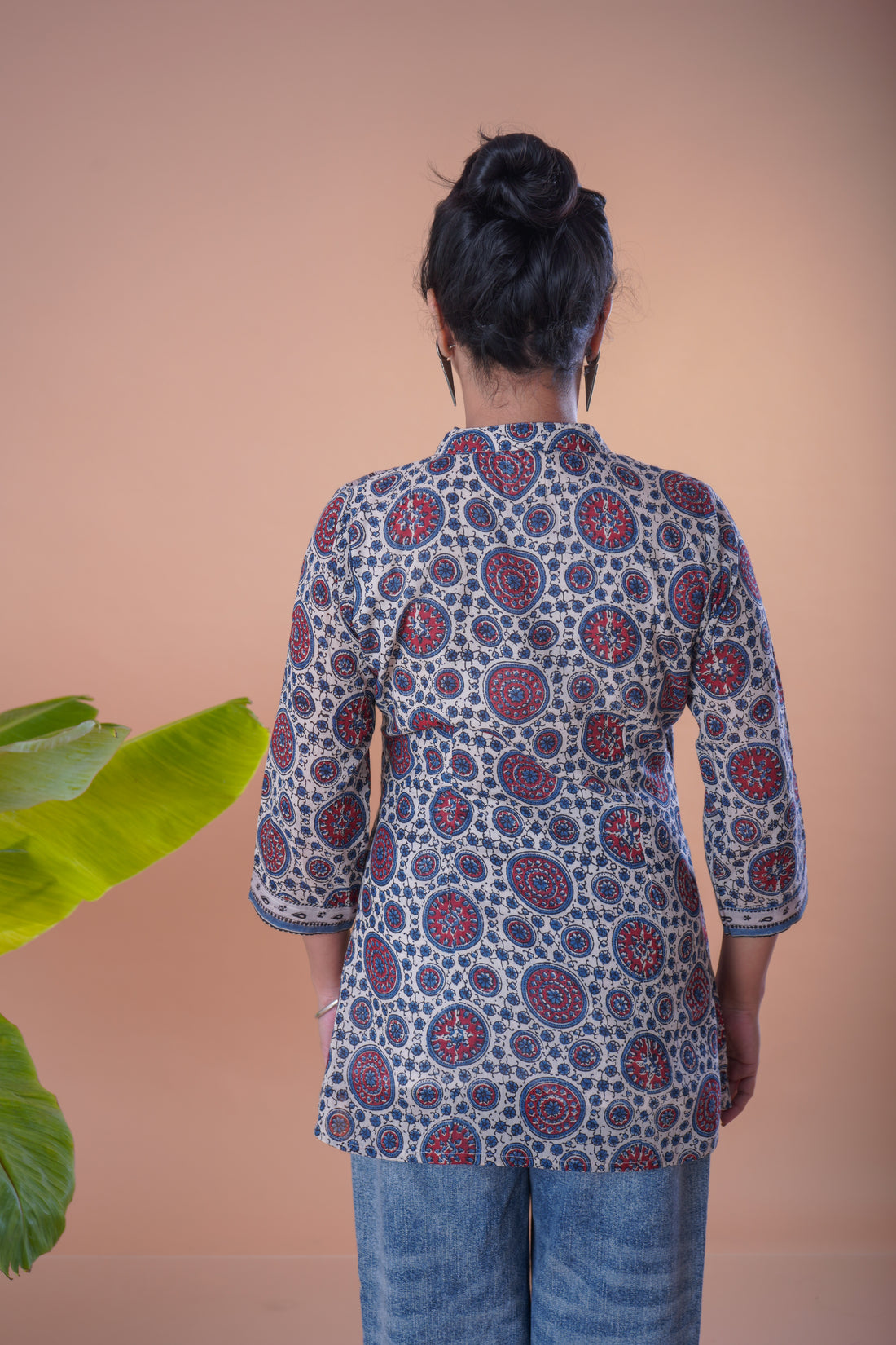 Ajrakh Mulmul jacket style short top