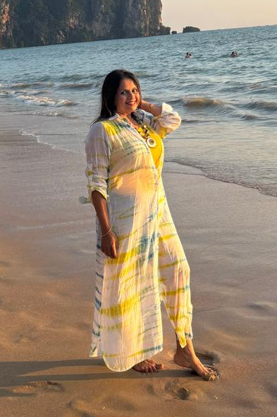 Tie-Dye Mul Cotton Jacket Dress