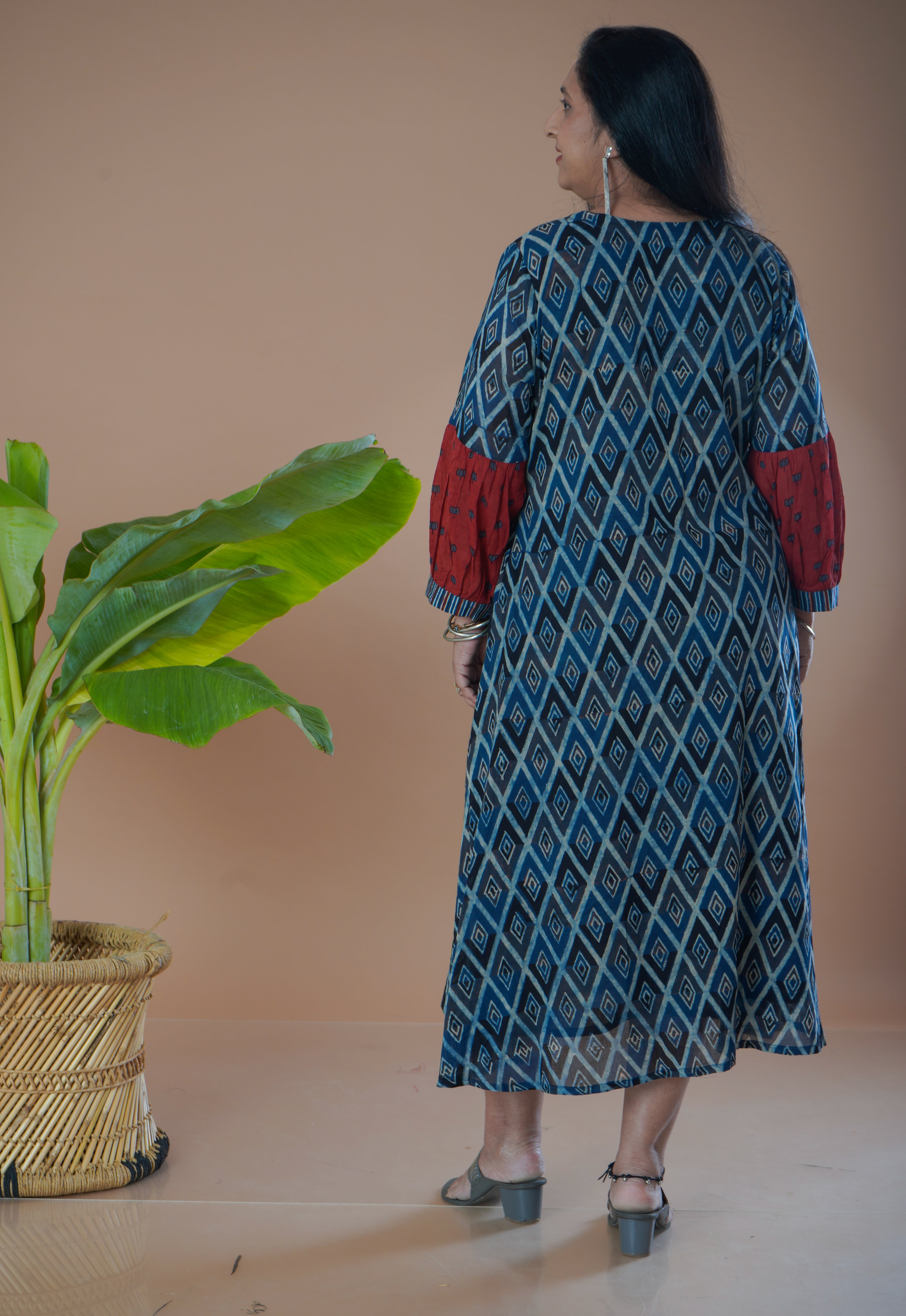 Ajrakh Printed Mul Cotton Dress