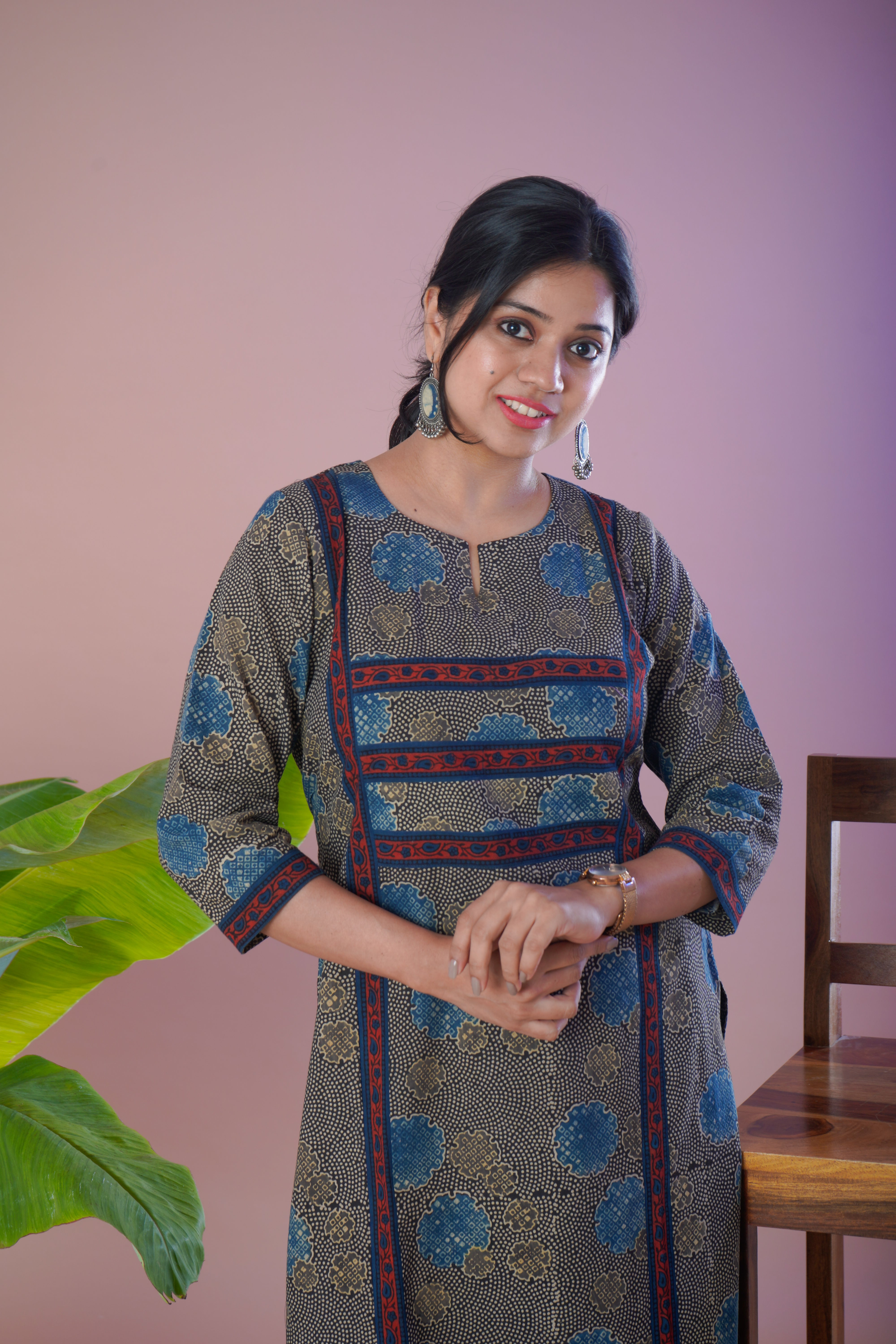 Ajrakh Cotton Kurta Pant Set