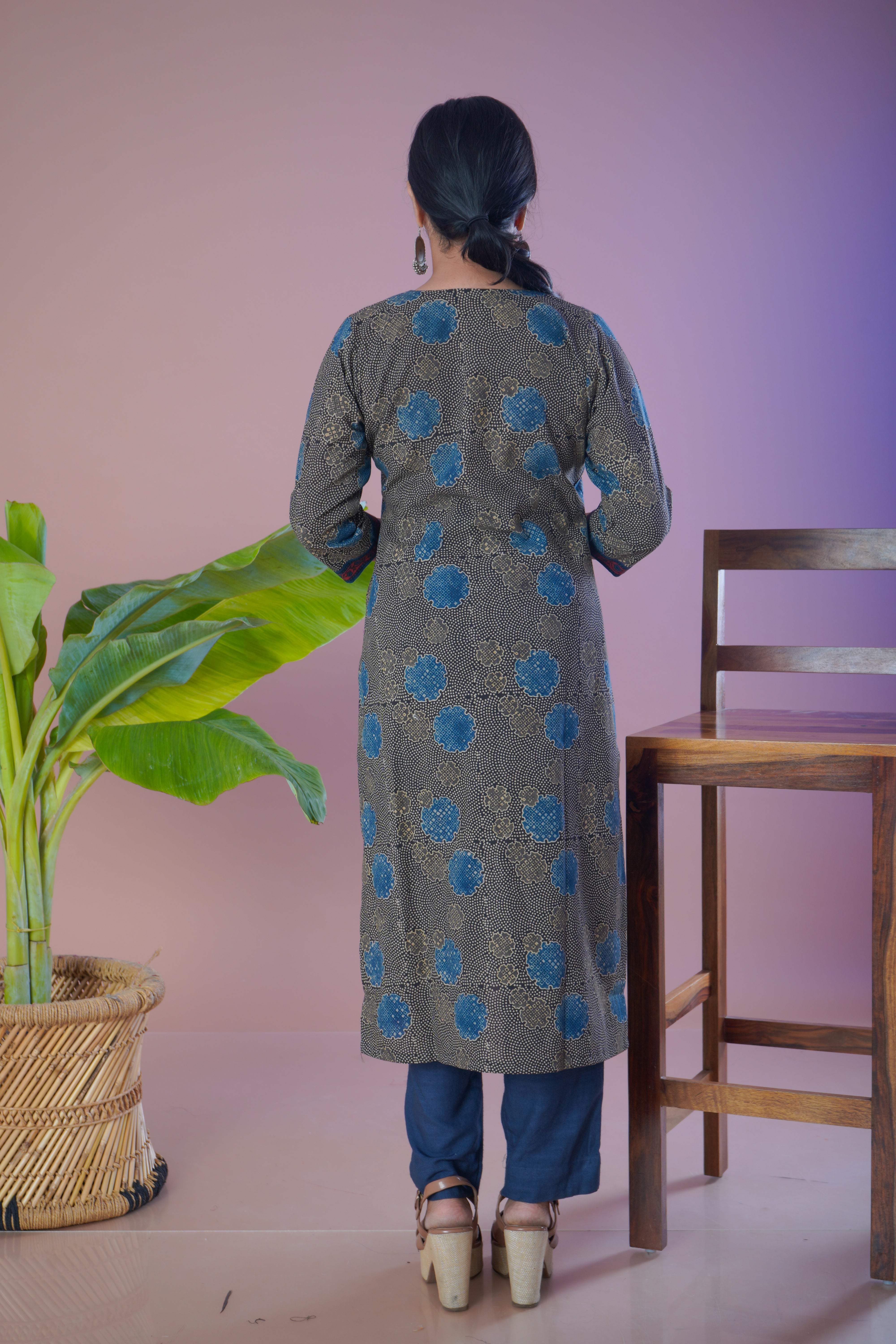 Ajrakh Cotton Kurta Pant Set