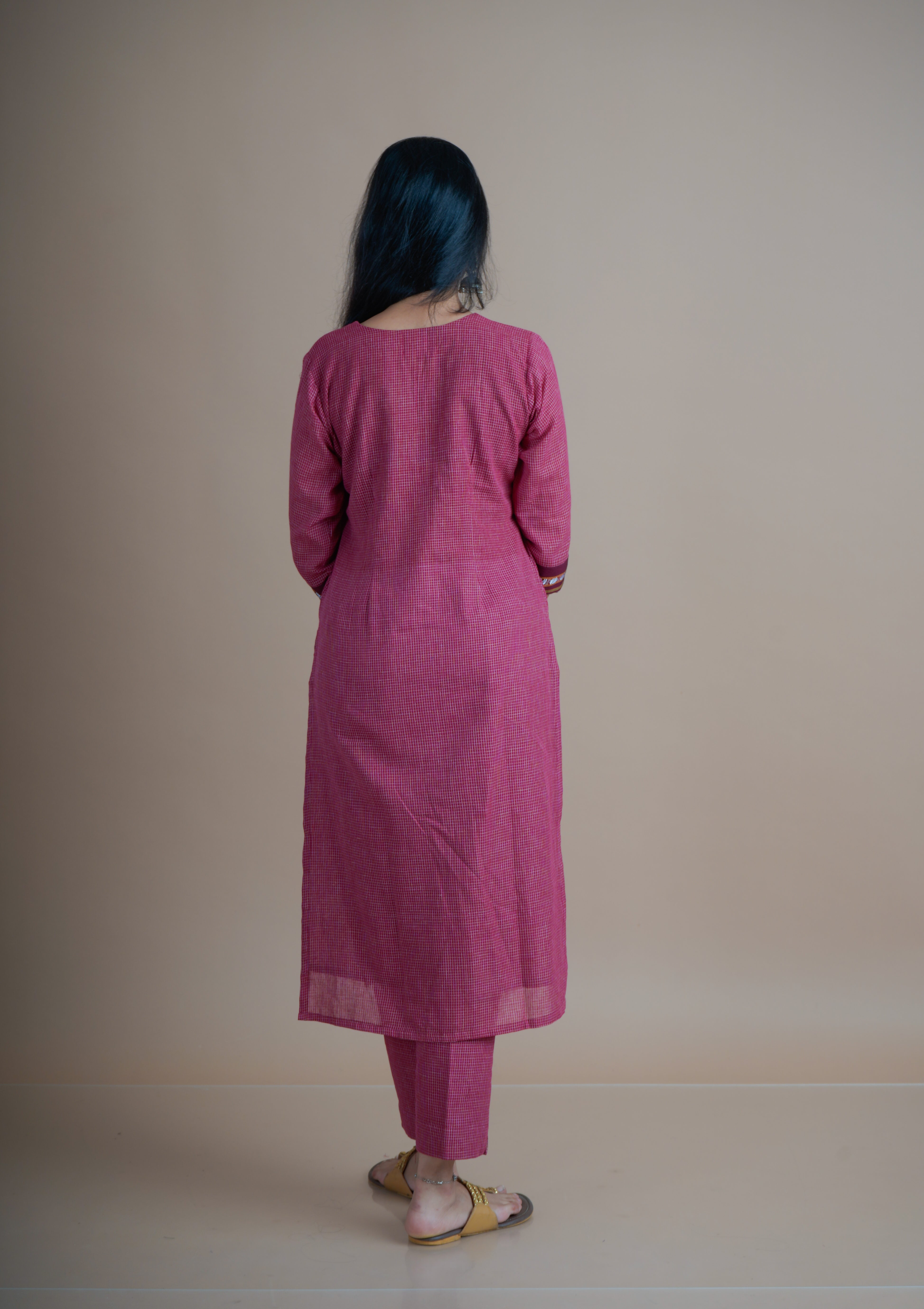 Khan Detail Straight fit kurta pant set