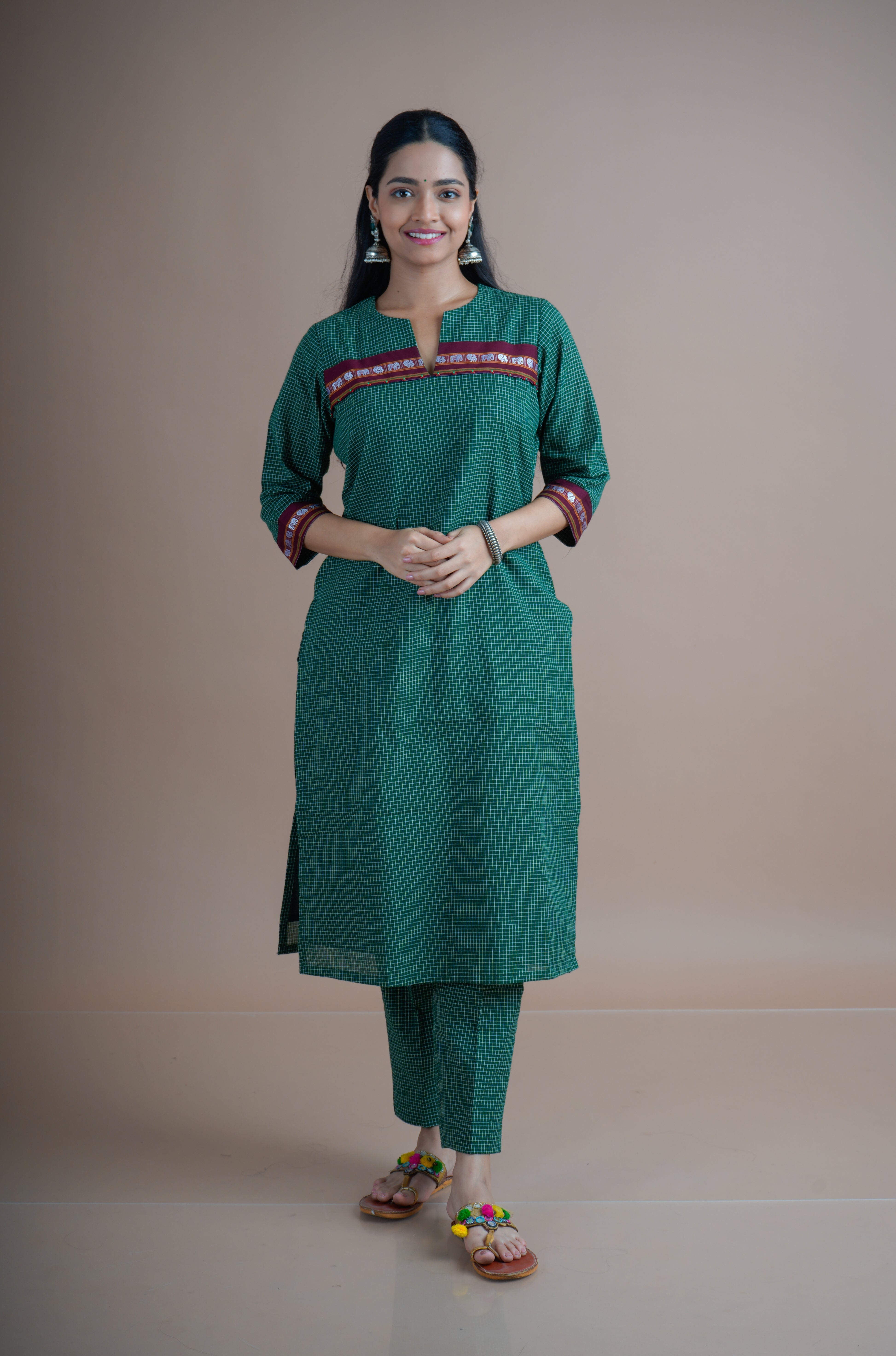 khan Detail Straight fit kurta pant set
