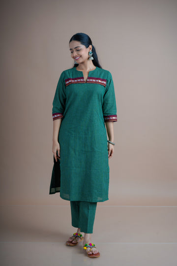 khan Detail Straight fit kurta pant set