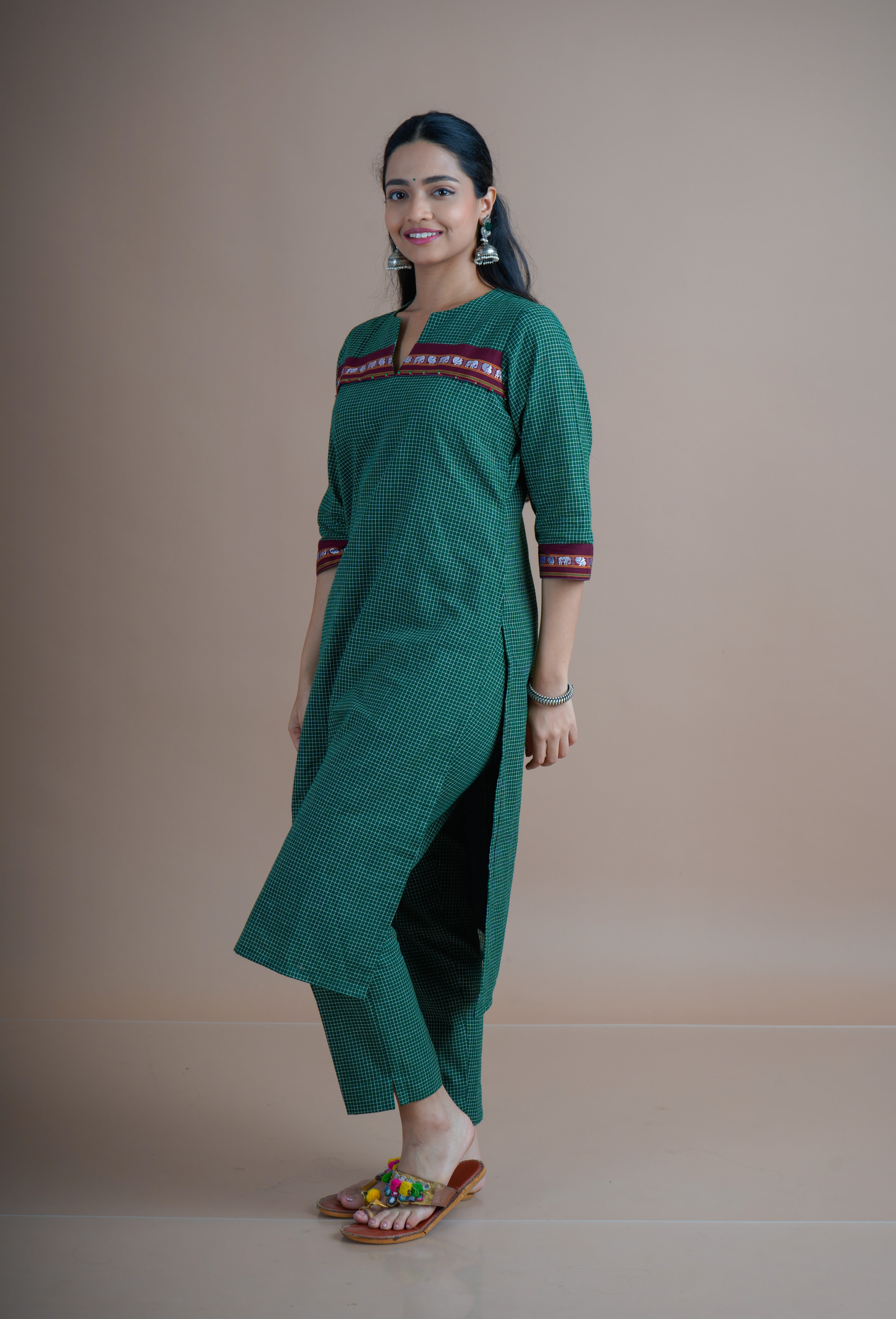 khan Detail Straight fit kurta pant set