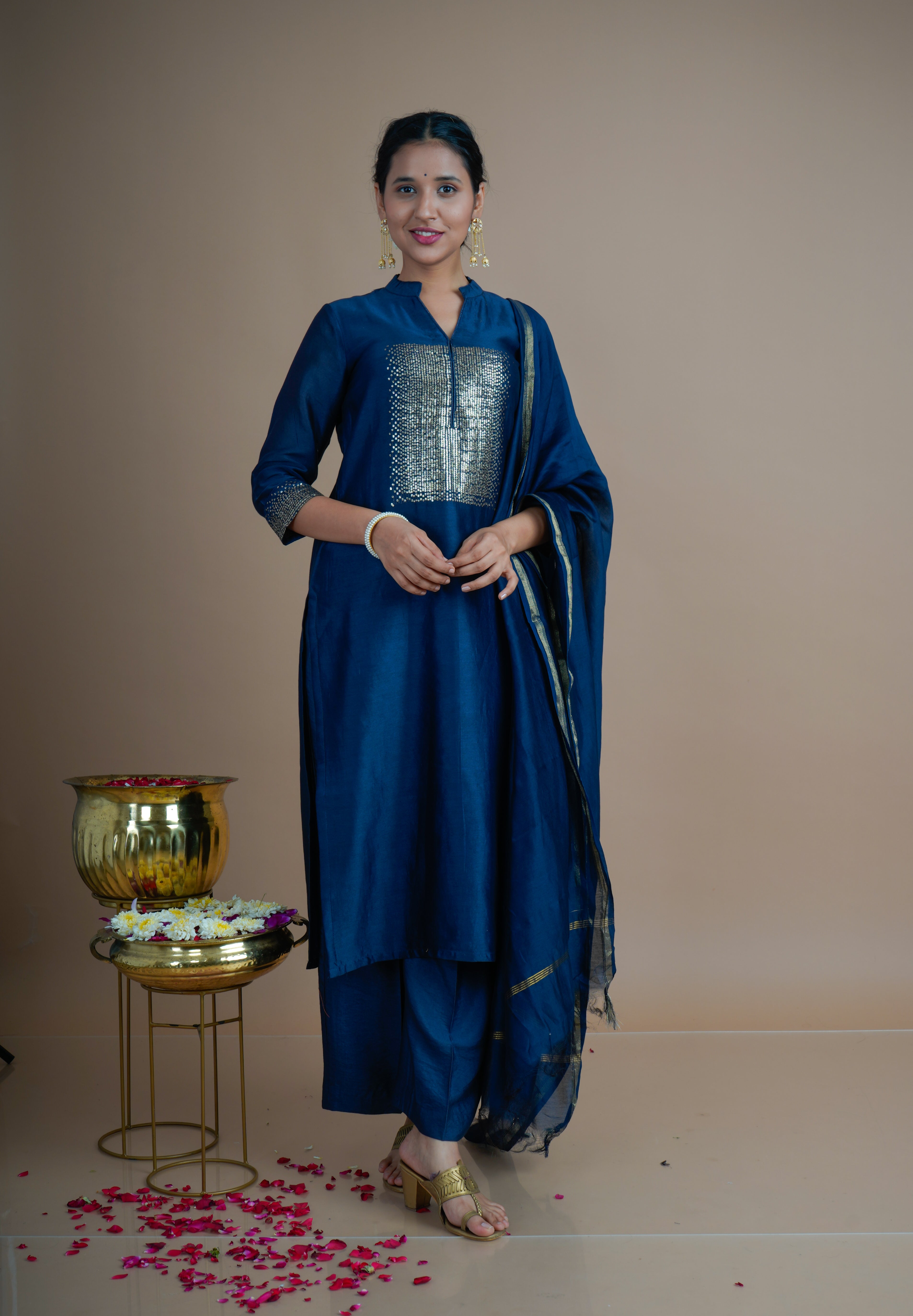 Midnight Charm - Kurta Pant Set With Dupatta