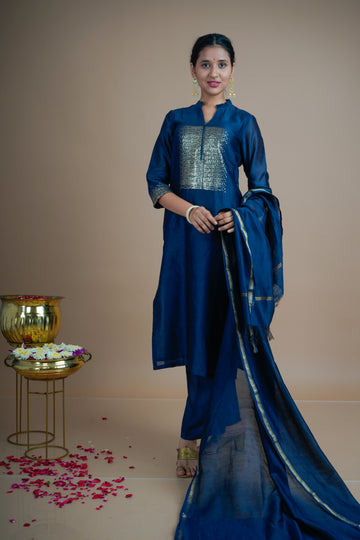 Midnight Charm - Kurta Pant Set With Dupatta
