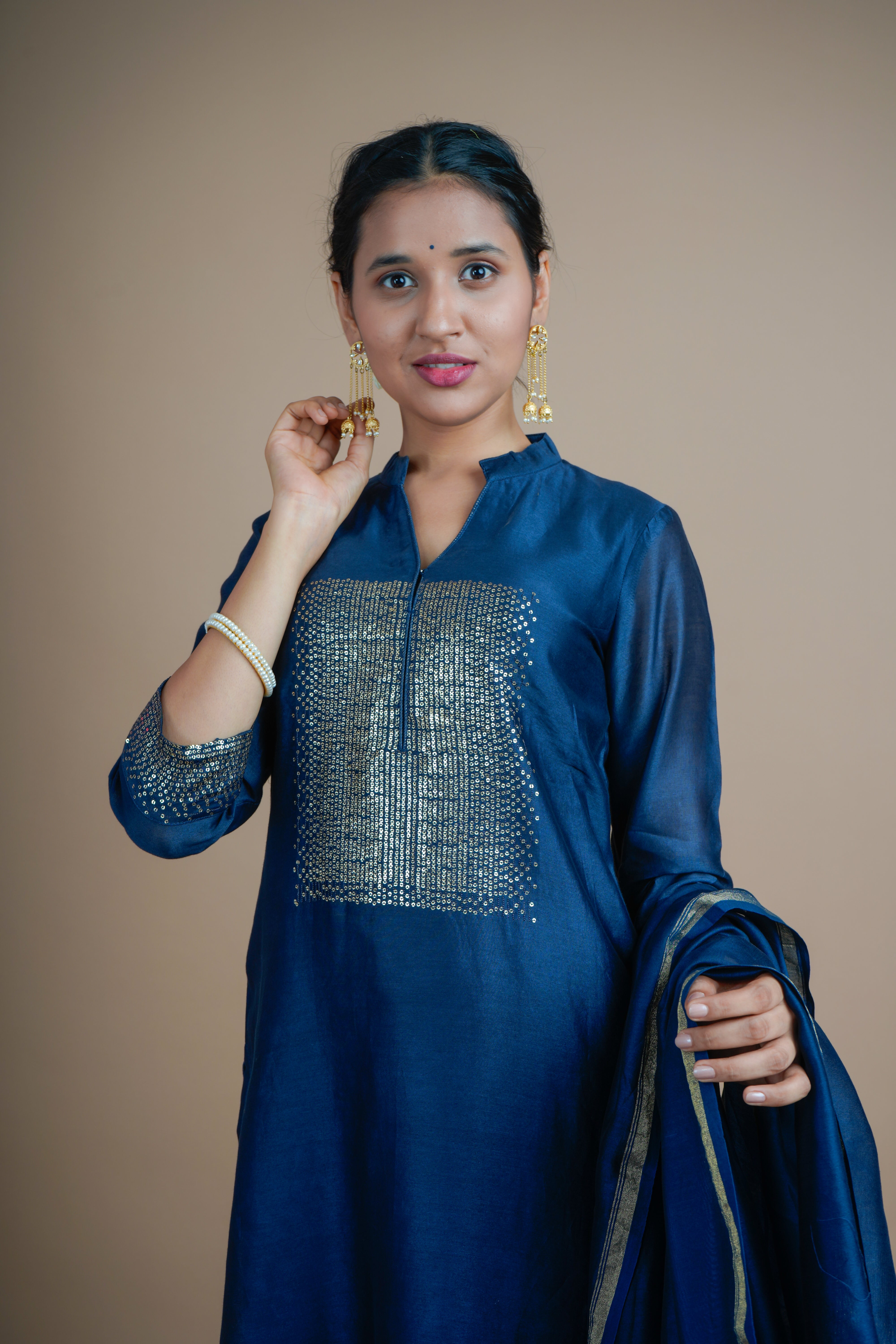 Midnight Charm - Kurta Pant Set With Dupatta