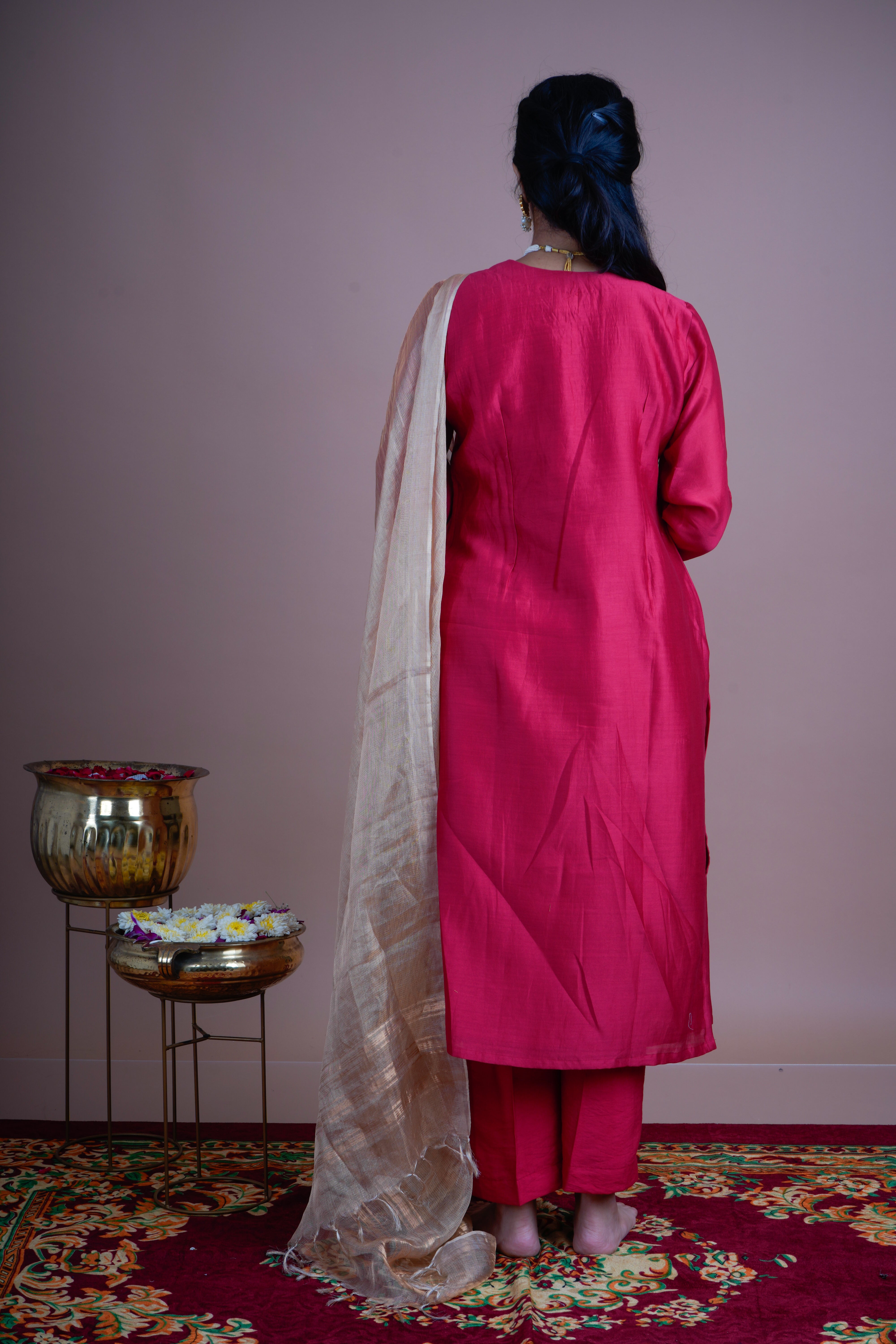 Kusumika (कुसुमिका) – Blooming Blossom - Kurta and Pant Set With Dupatta