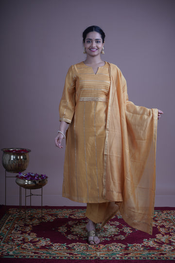 Suvarna (सुवर्ण) – Golden Radiance- Kurta pant set with Dupatta