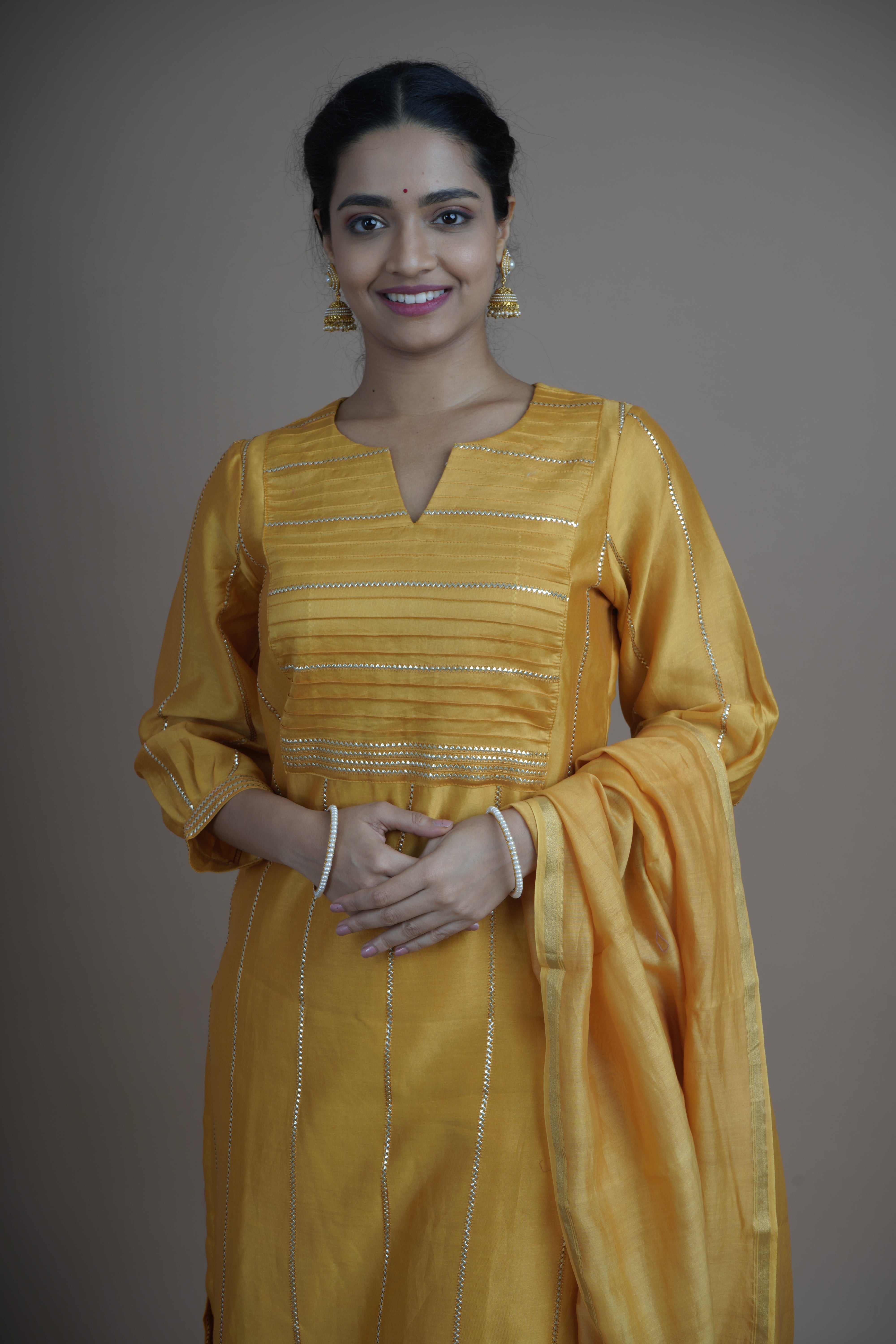 Suvarna (सुवर्ण) – Golden Radiance- Kurta pant set with Dupatta