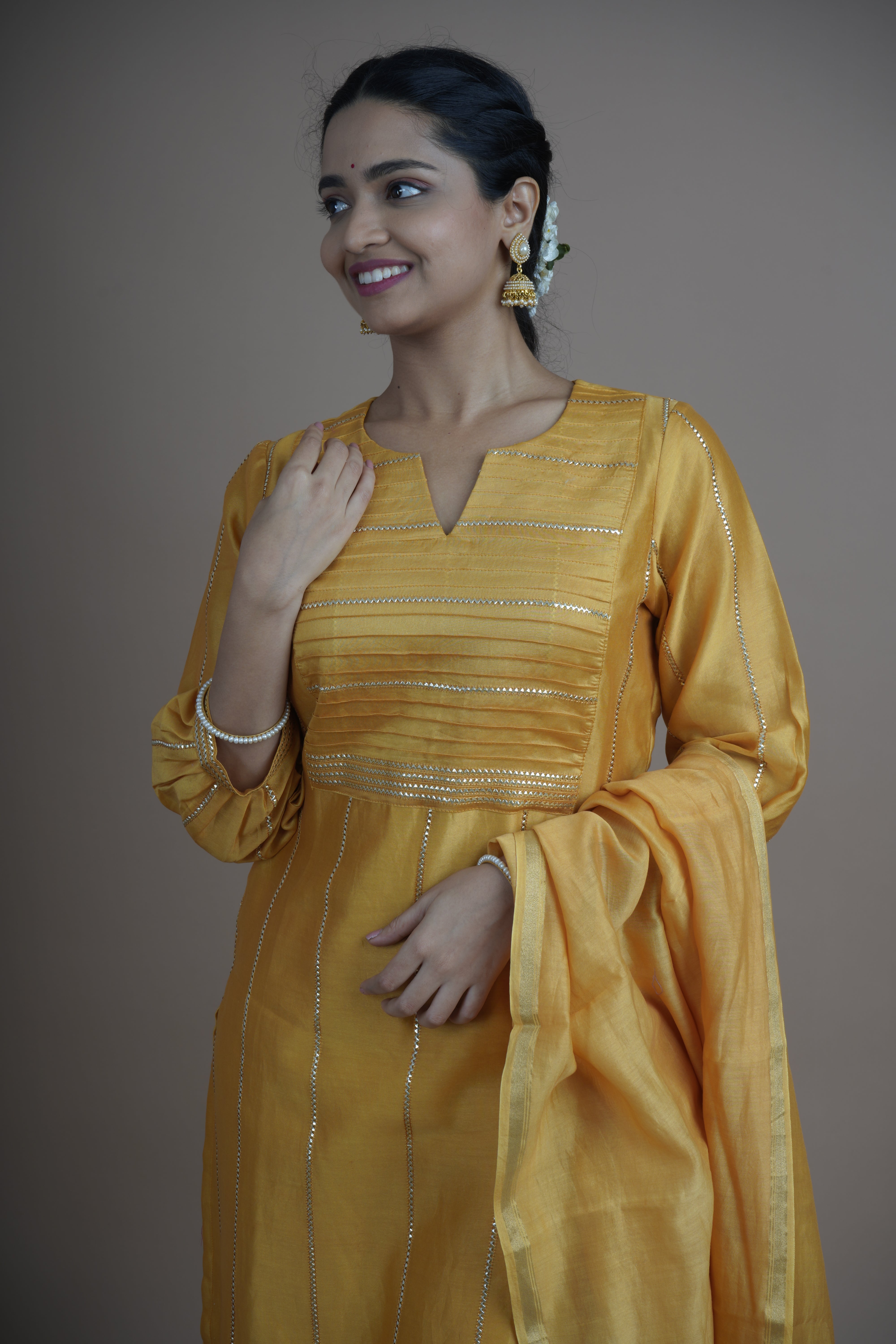 Suvarna (सुवर्ण) – Golden Radiance- Kurta pant set with Dupatta