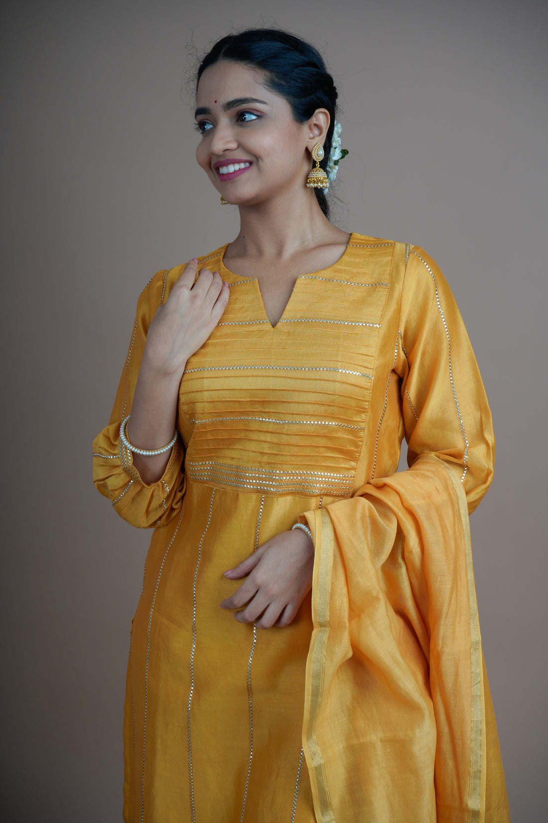 Suvarna (सुवर्ण) – Golden Radiance- Kurta pant set with Dupatta