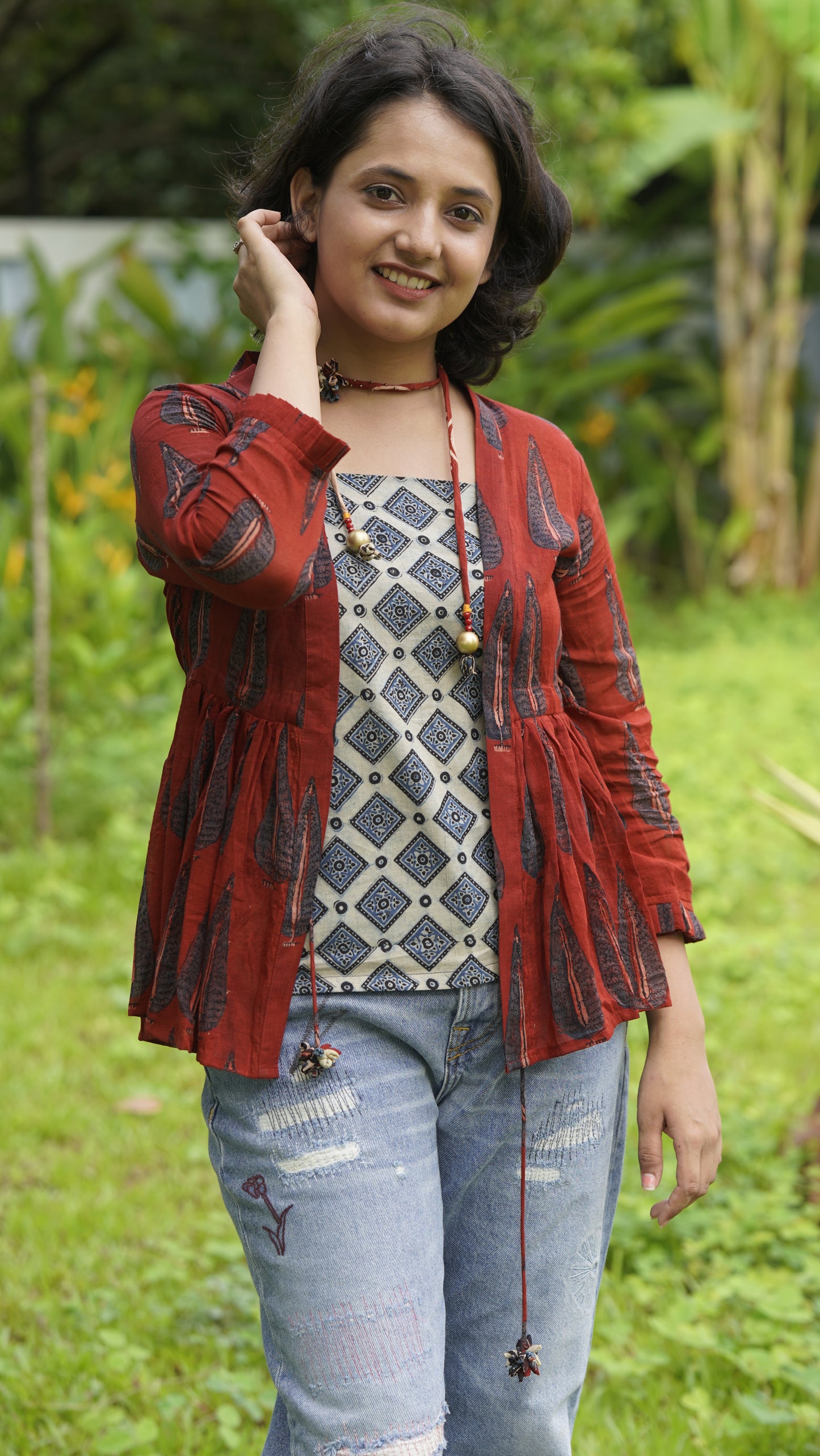 Peplum top - Red