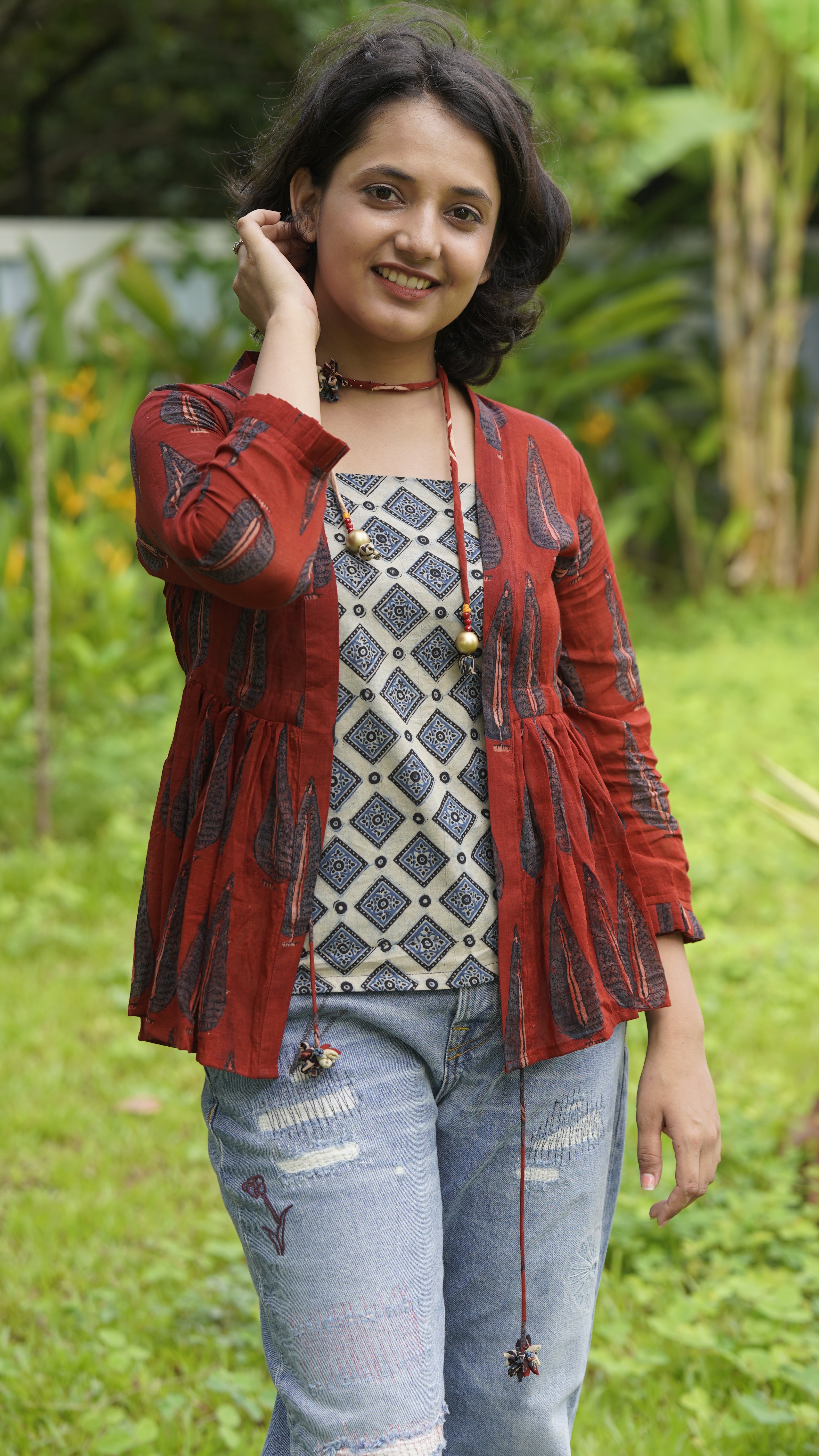 Peplum top - Red