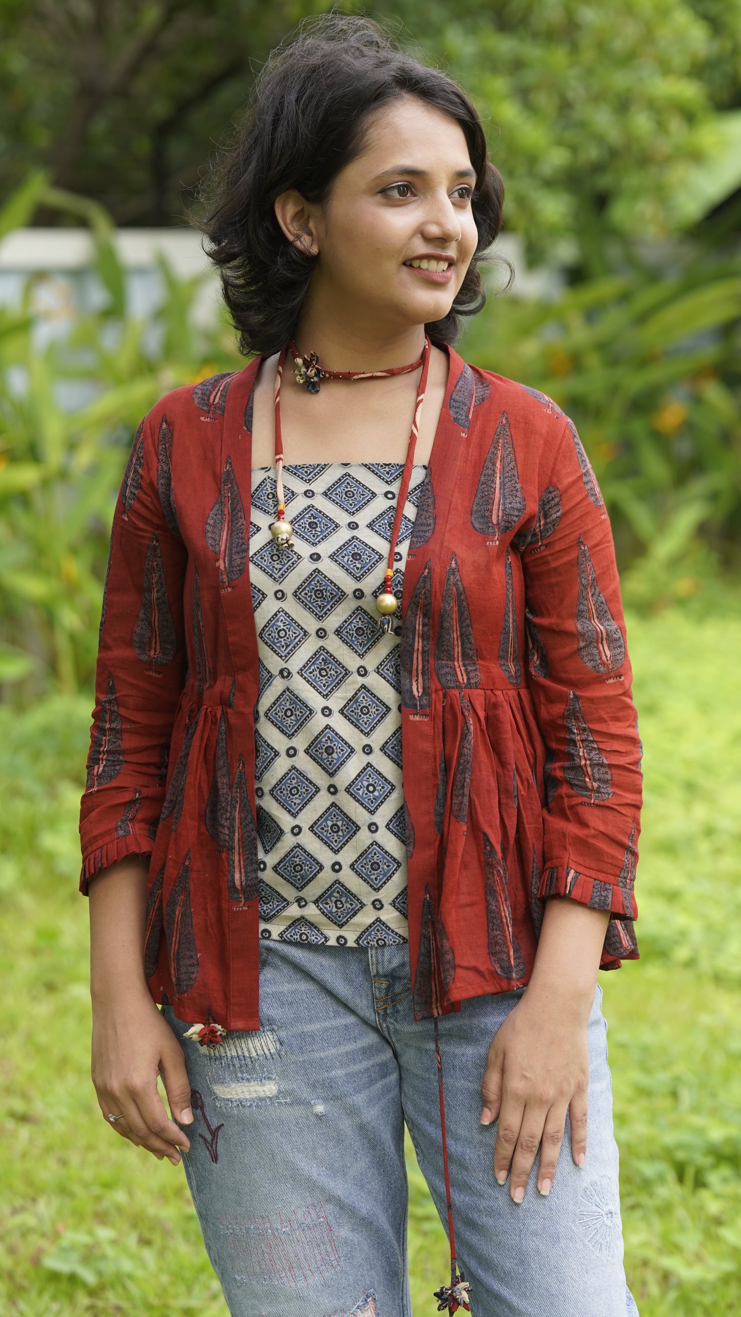 Peplum top - Red
