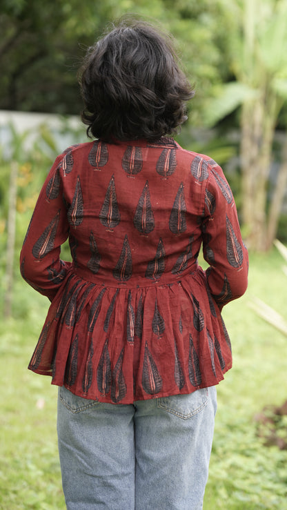 Peplum top - Red
