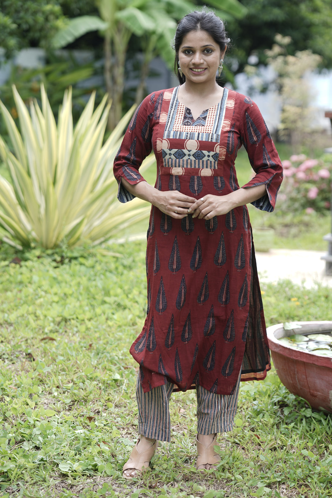 Long Straight Fit Kurta with Patch work
