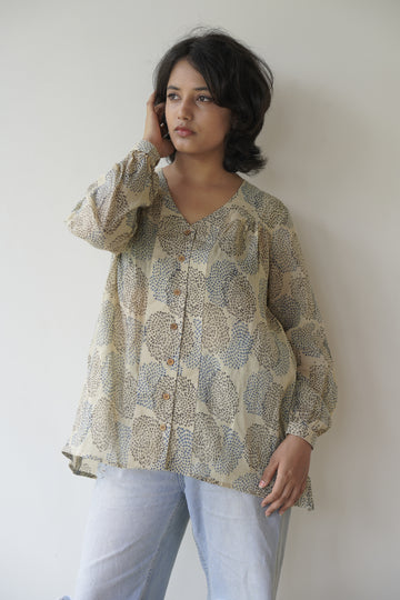 Mulmul Shirt Short top - White