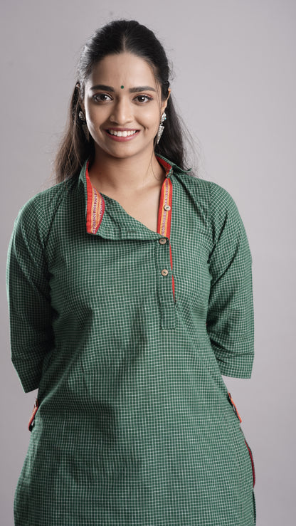 Hariyali Comfort" Handloom Cotton Patiala Set