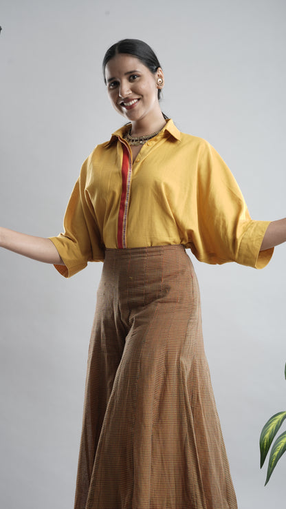 Yellow Shirt and Kunbi Pant Set