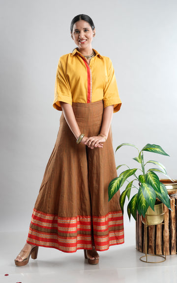 Yellow Shirt and Kunbi Pant Set