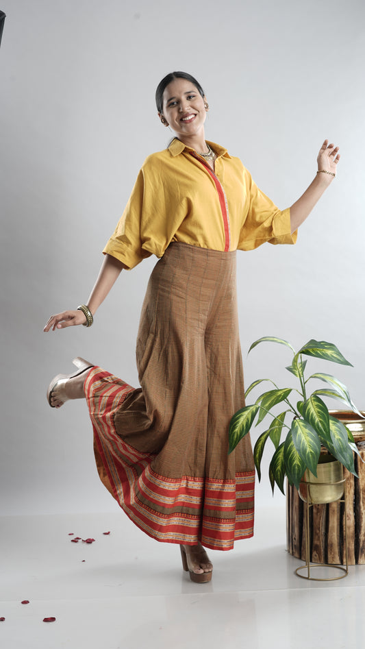 Yellow Shirt and Kunbi Pant Set