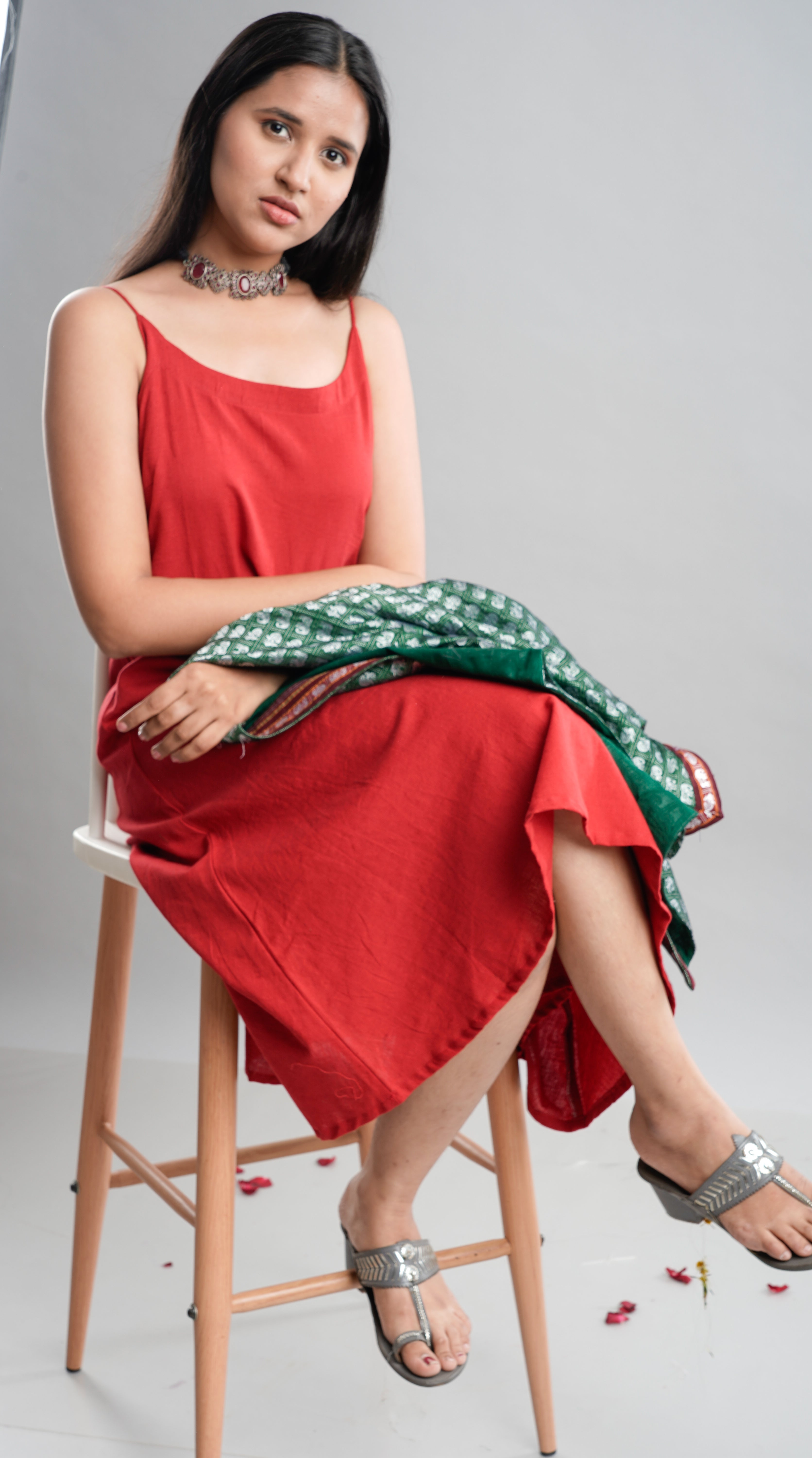 Khan Jacket Dress with Cotton Flax Inner