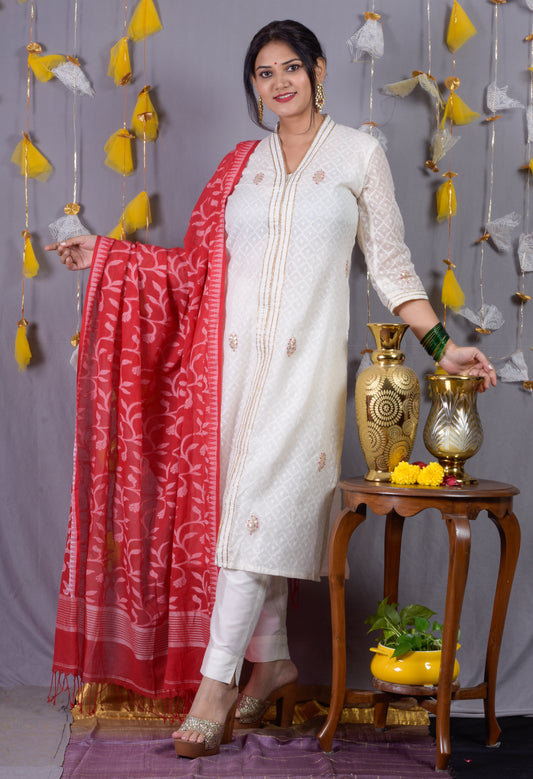 Banarasi Jari Butta Kurta Pant Set