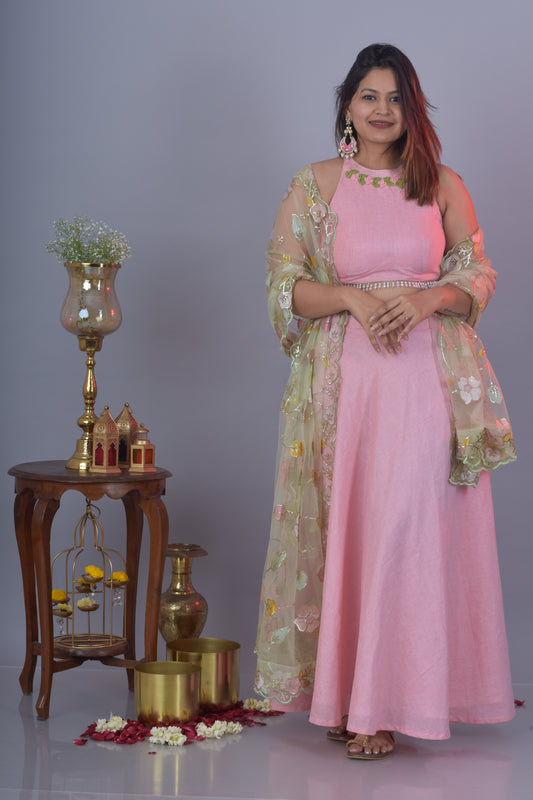 Lehenga And Top- Pink