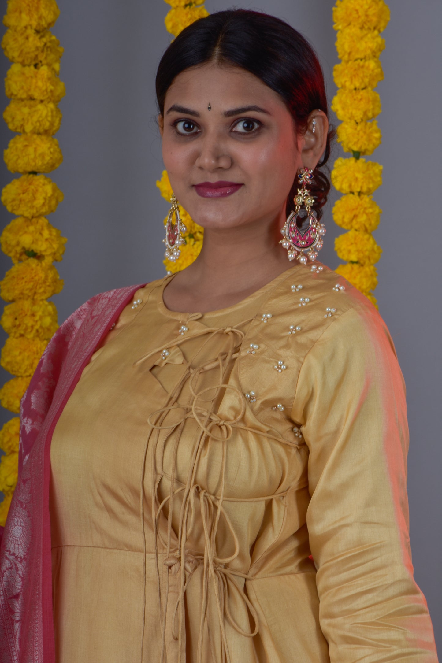 Tussar Silk Angarkha Dress