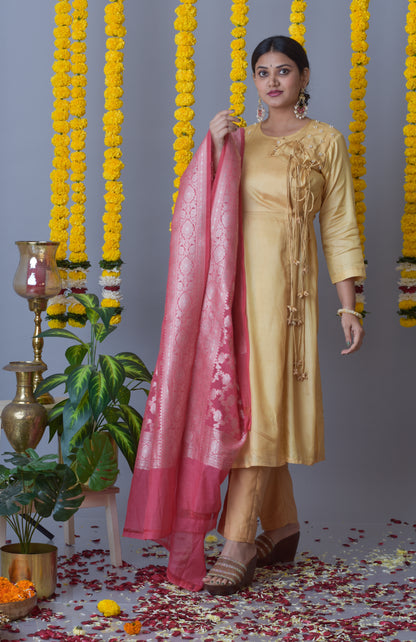 Tussar Silk Angarkha Dress