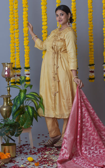 Tussar Silk Angarkha Dress