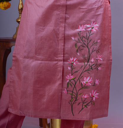 Tussar Silk Painted Kurta Pant