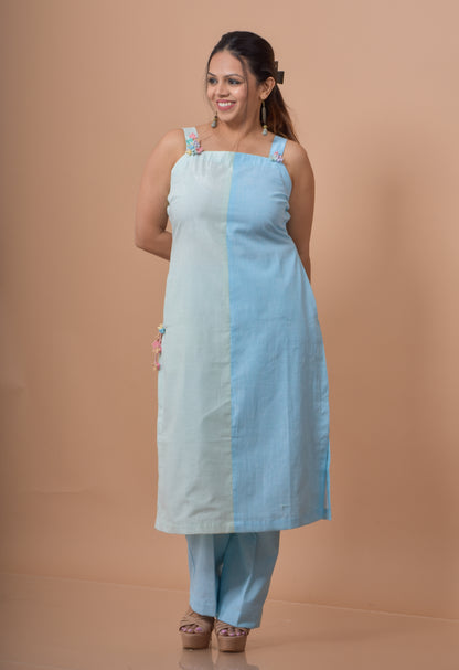 Half And Half Cord Set - Blue With Pista