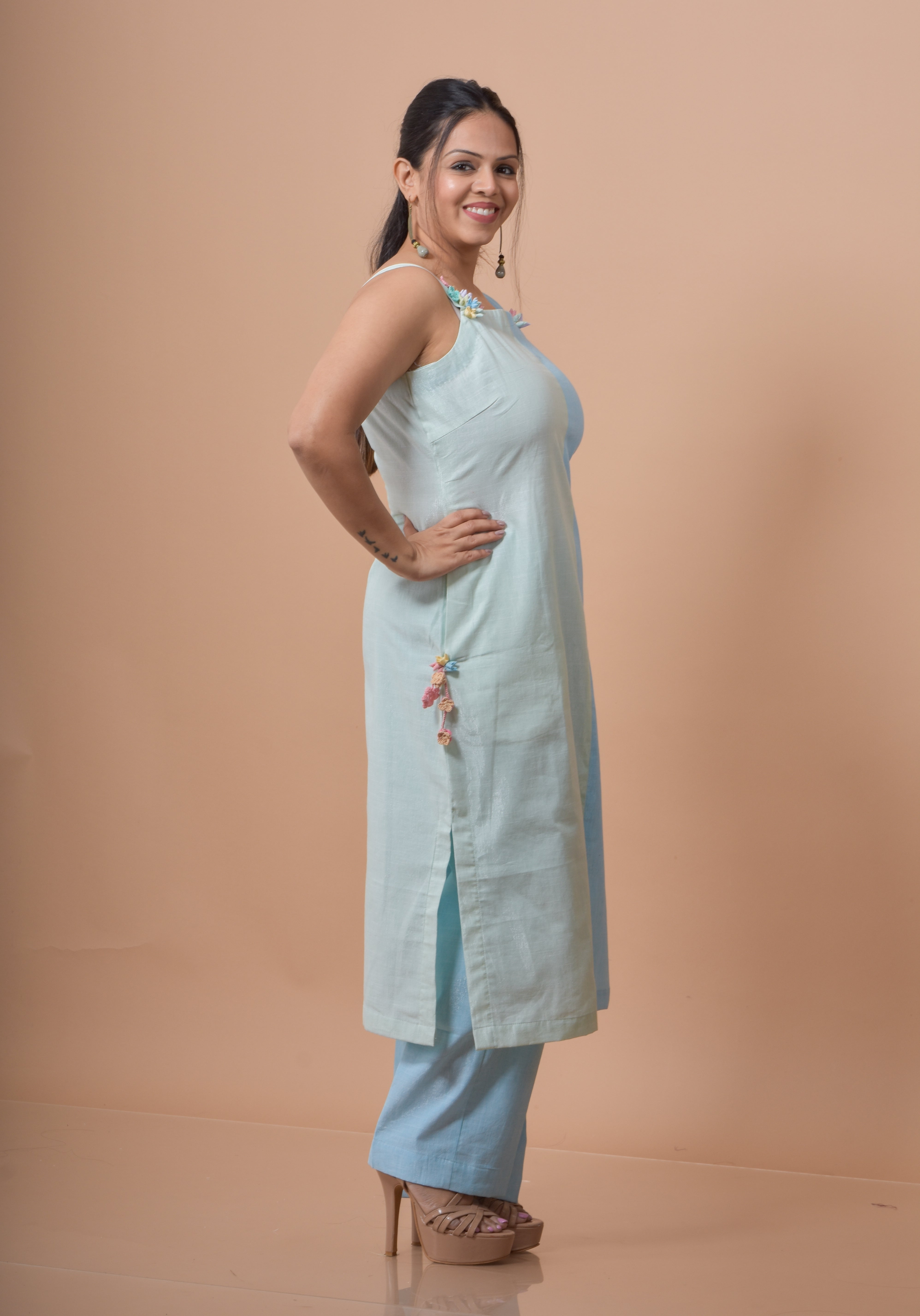 Half And Half Cord Set - Blue With Pista